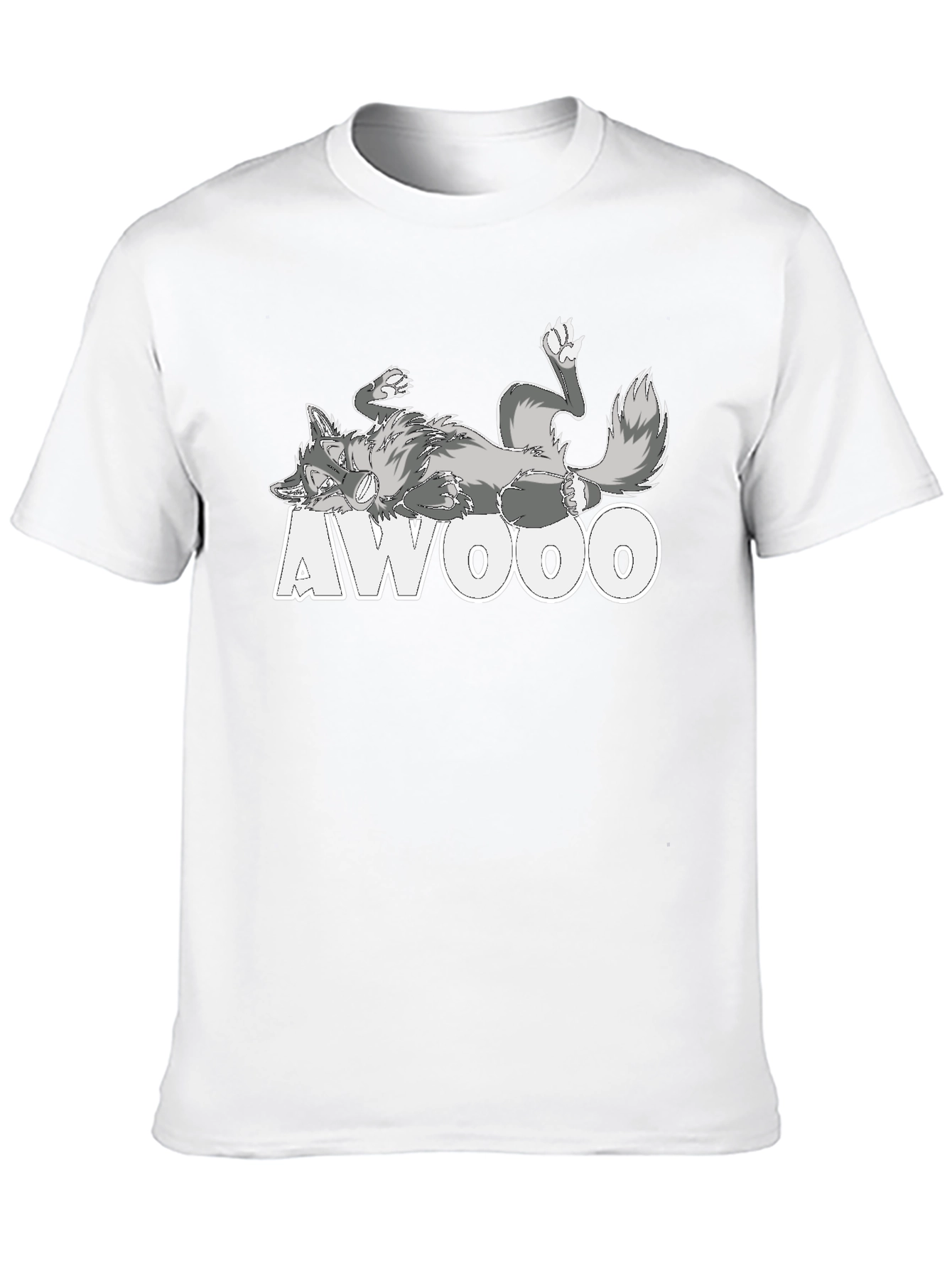 AWOOO Wolf Graphic Tee - Black Cotton T-Shirt