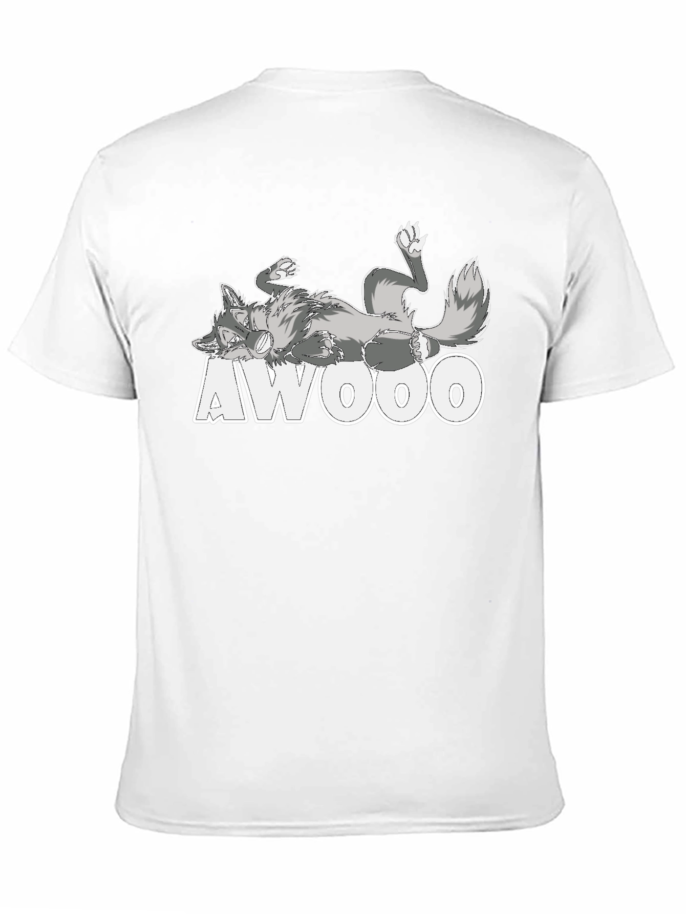 AWOOO Wolf Graphic Tee - Black Cotton T-Shirt