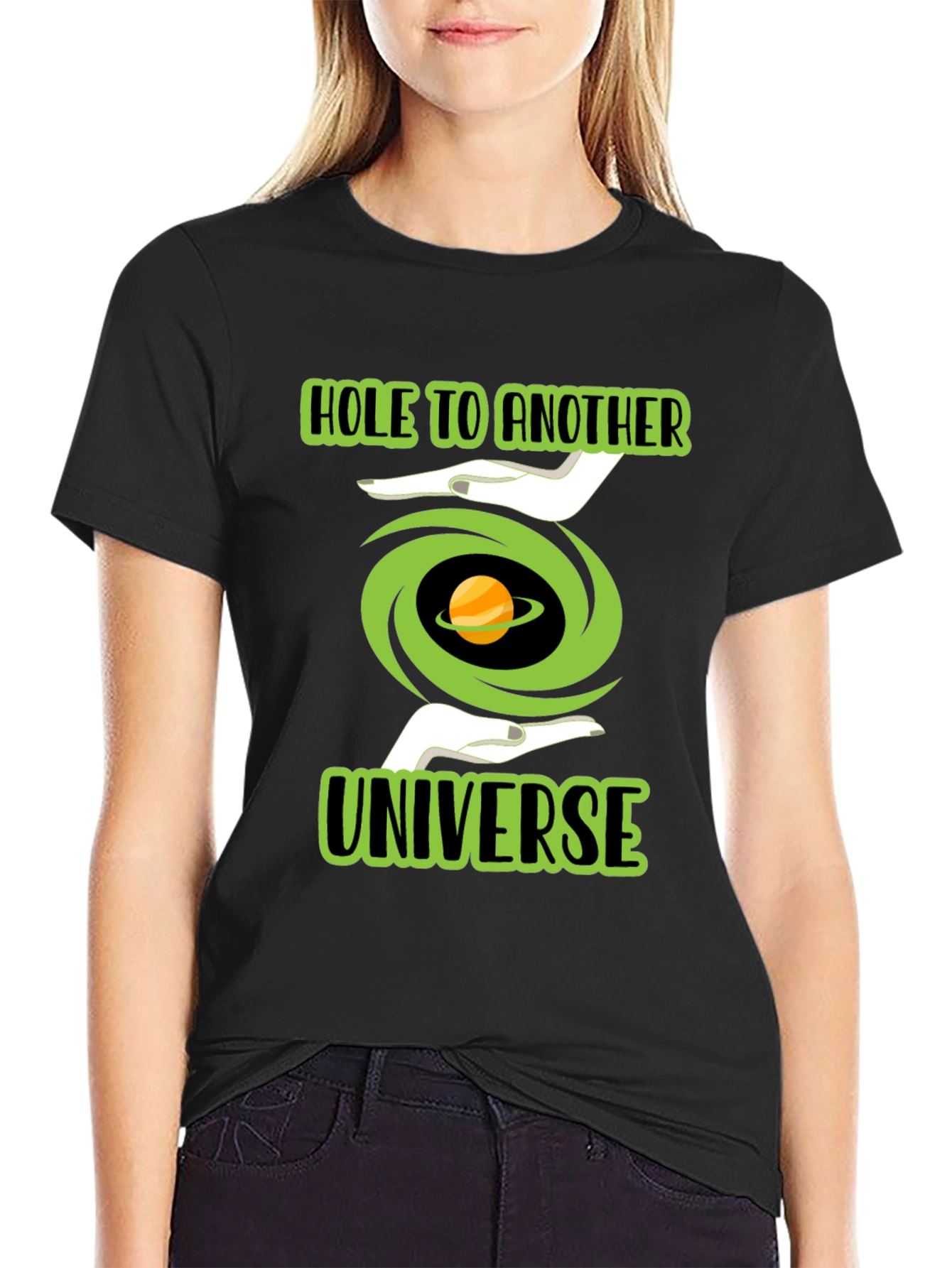 Hole to Another Universe Black T-Shirt