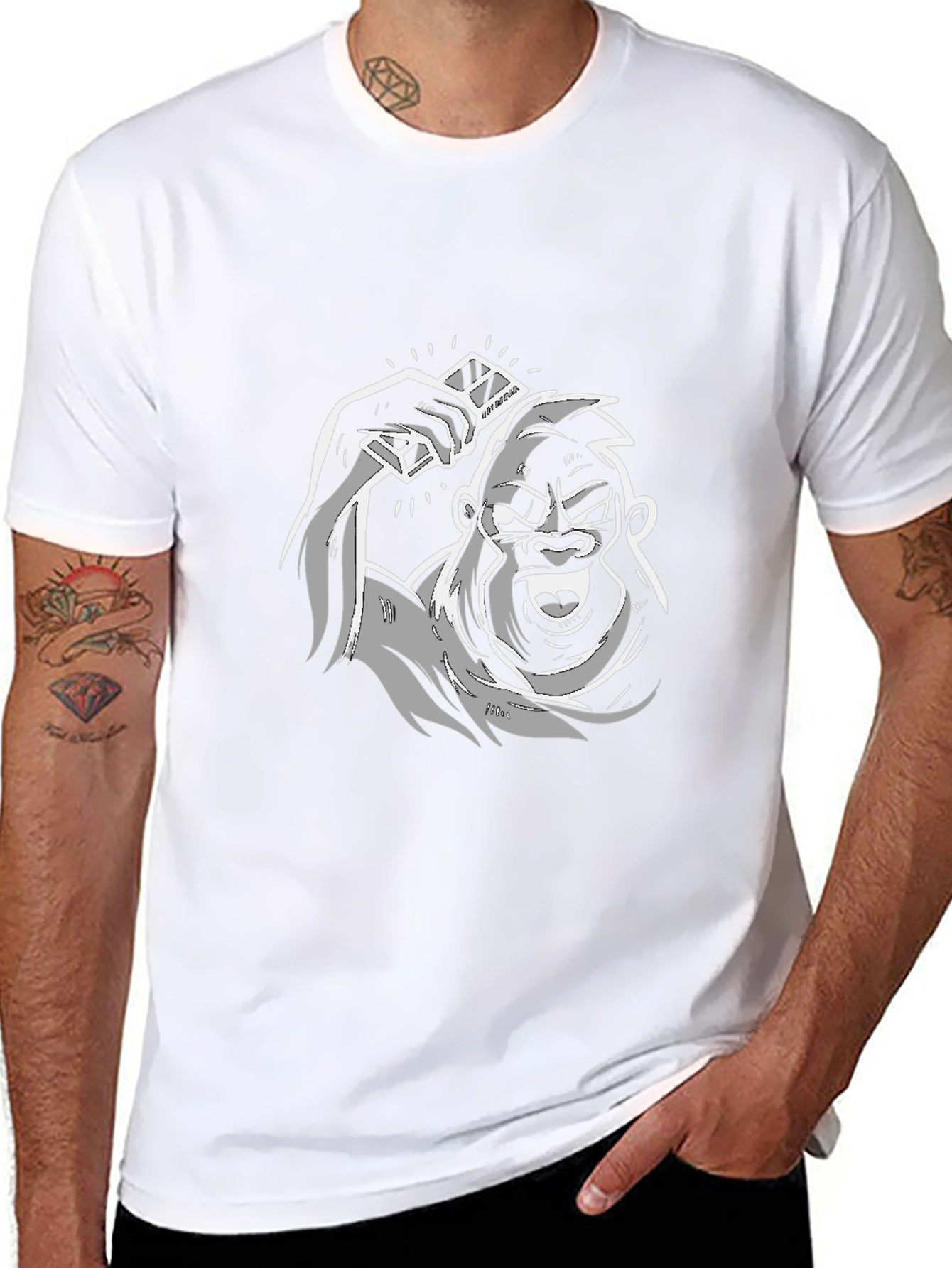 Gorilla Graphic Tee - Bold Black Cotton T-Shirt