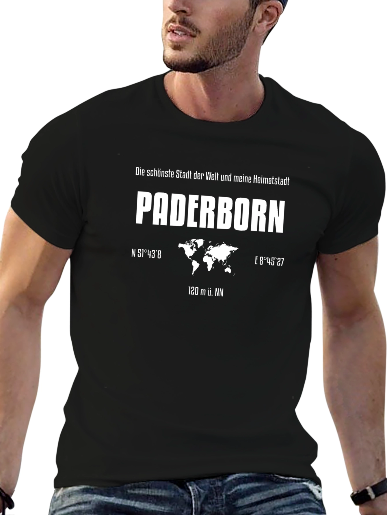 Paderborn Heimatstadt Graphic Tee - Black Cotton T-Shirt