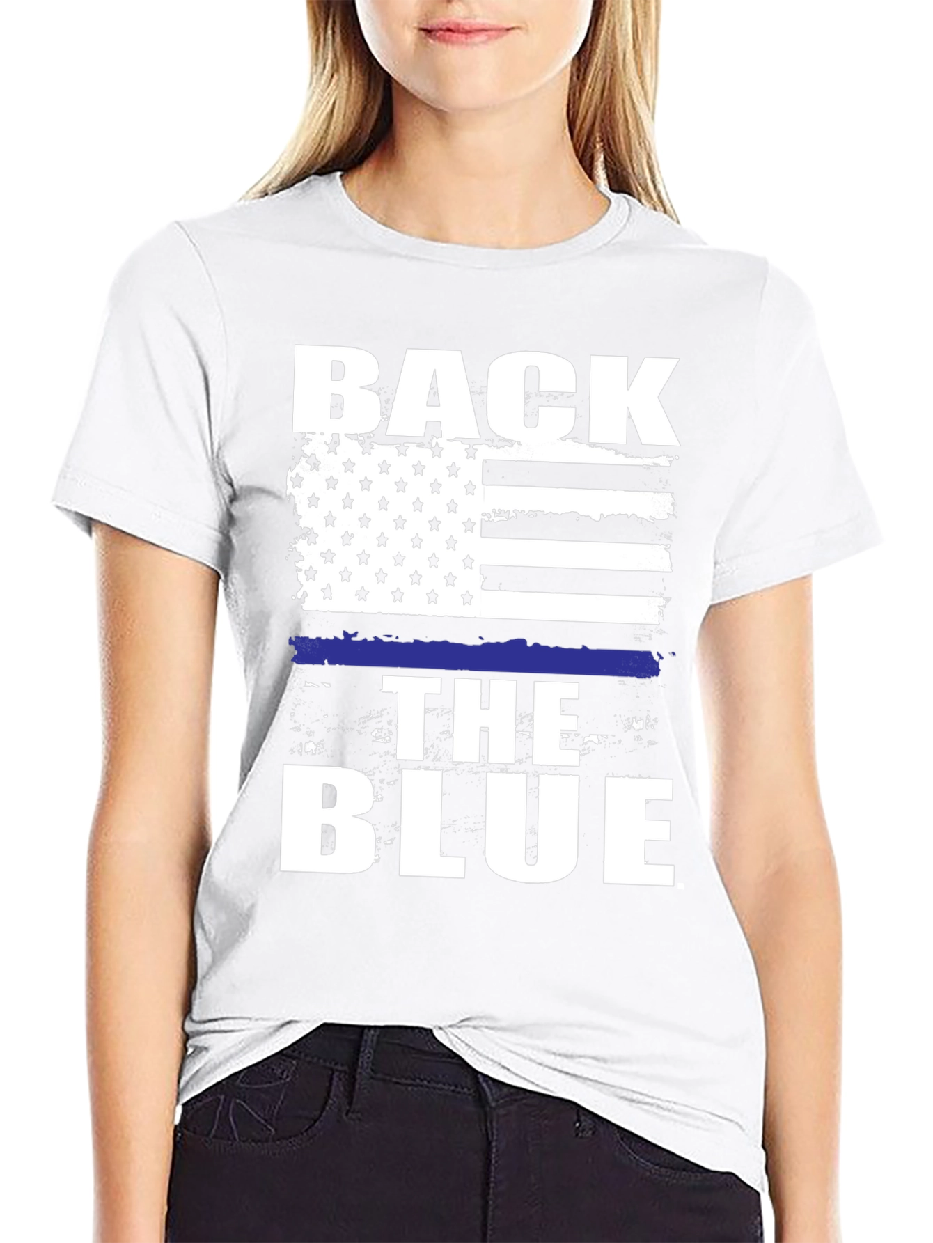 Back The Blue Graphic T-Shirt - Patriotic Support