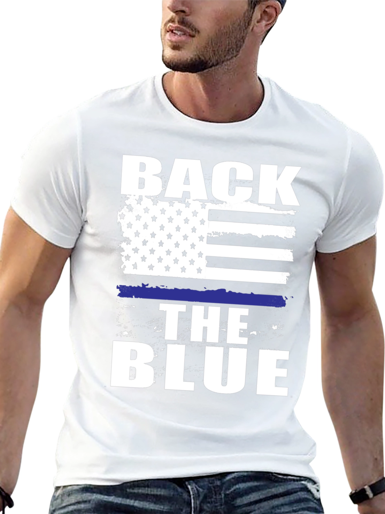Back The Blue Graphic T-Shirt - Patriotic Support