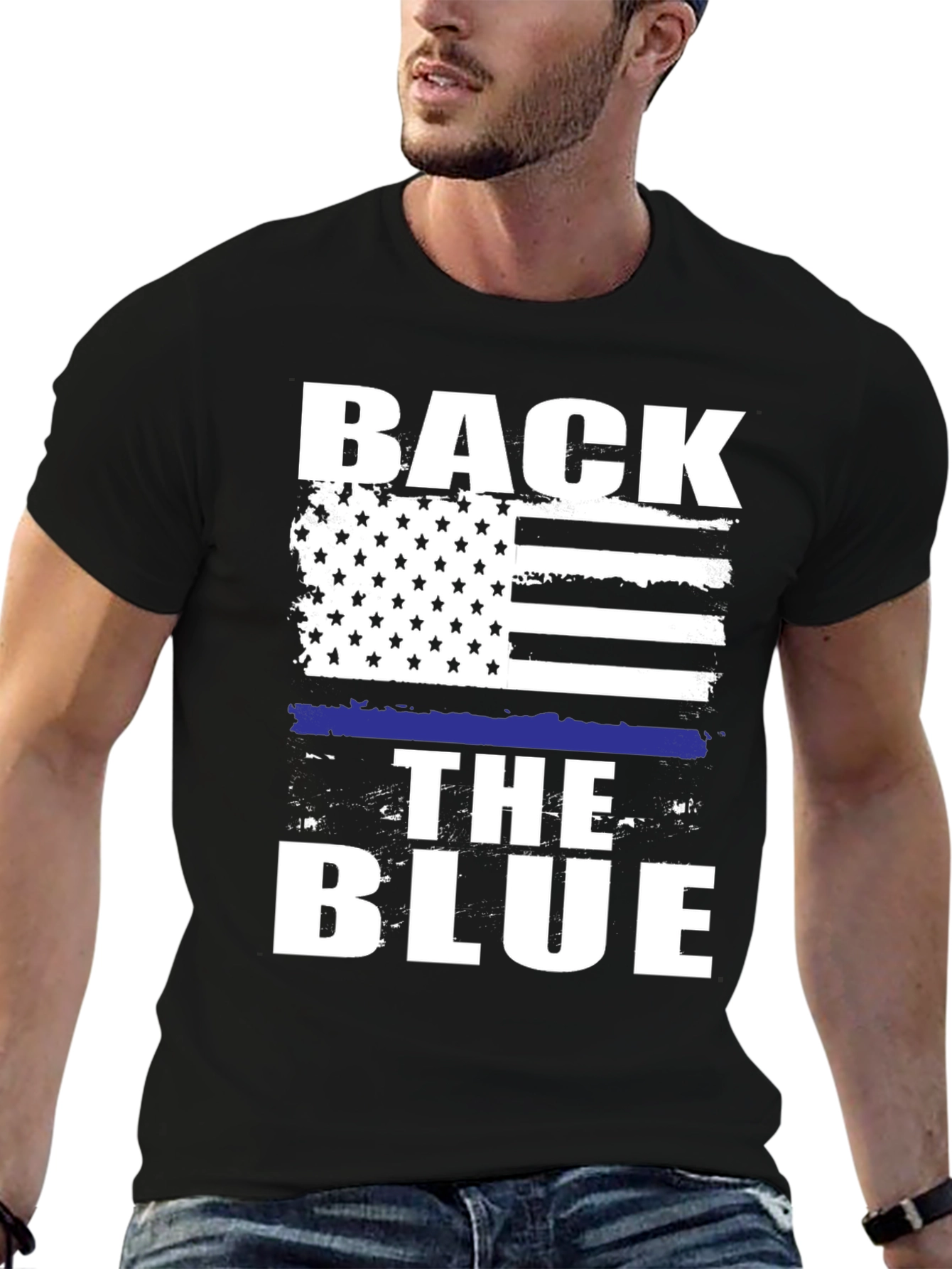 Back The Blue Graphic T-Shirt - Patriotic Support