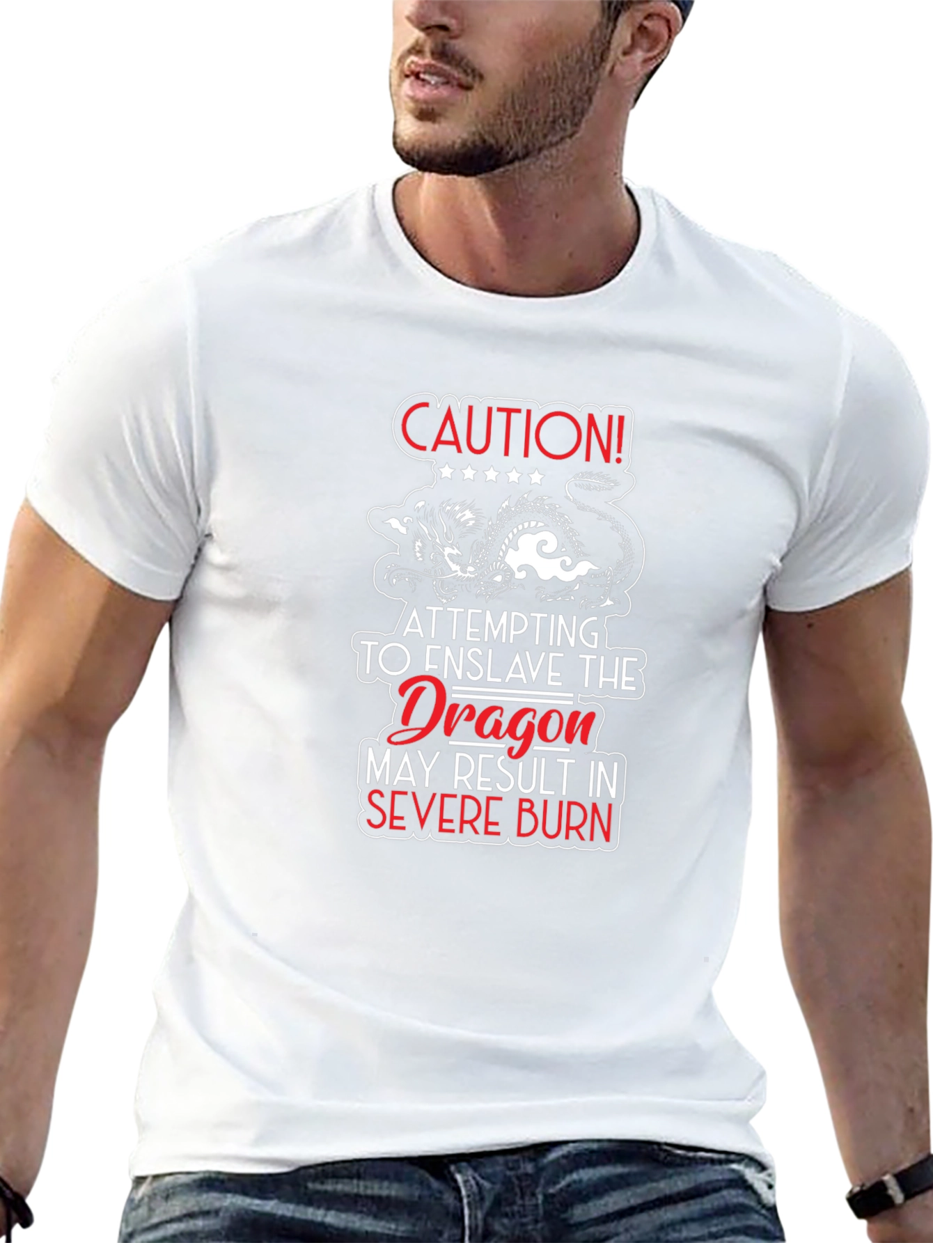 Caution Dragon Graphic T-Shirt
