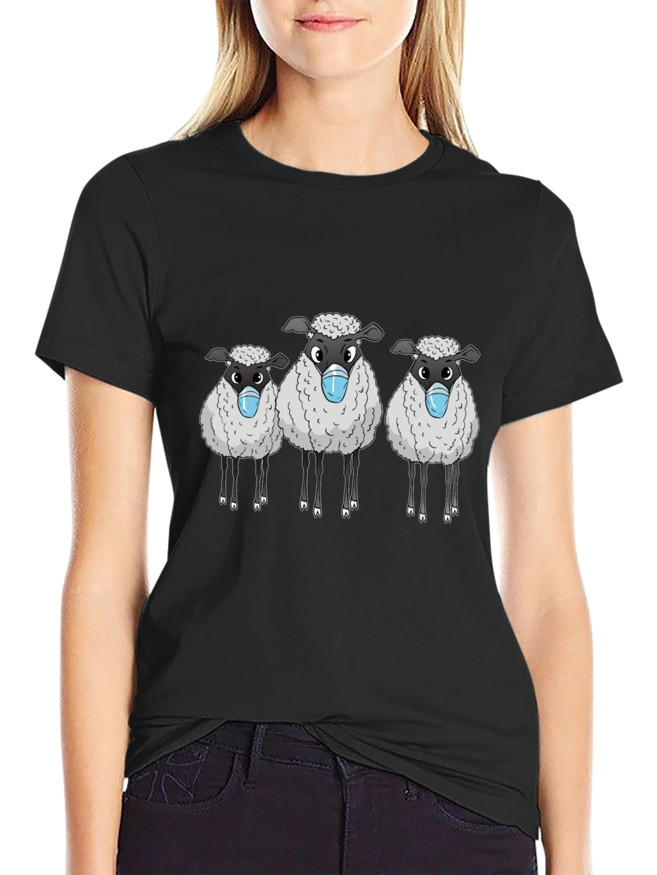 Sheep Wearing Masks Graphic Tee