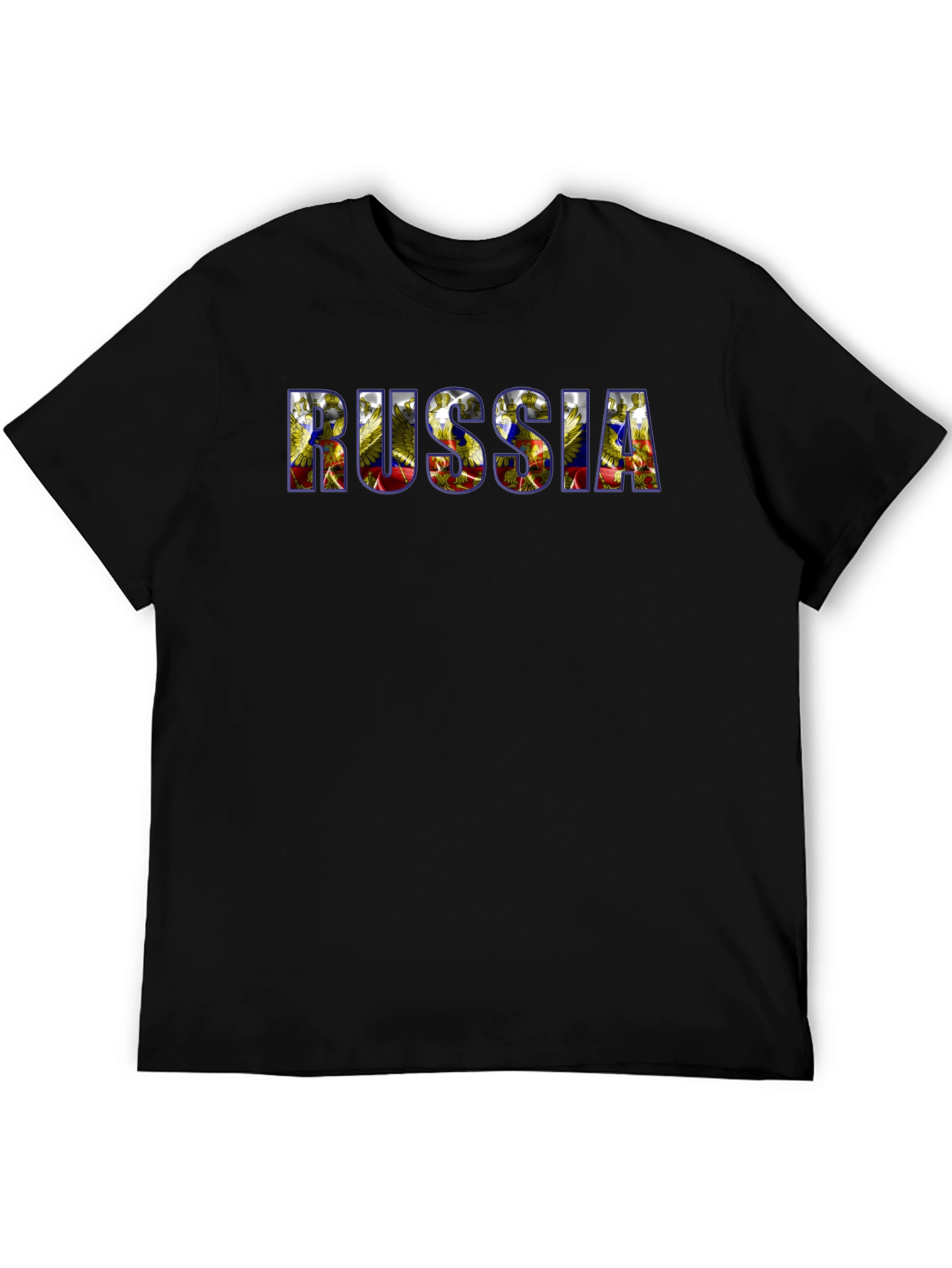 Russia Graphic Print Black T-Shirt