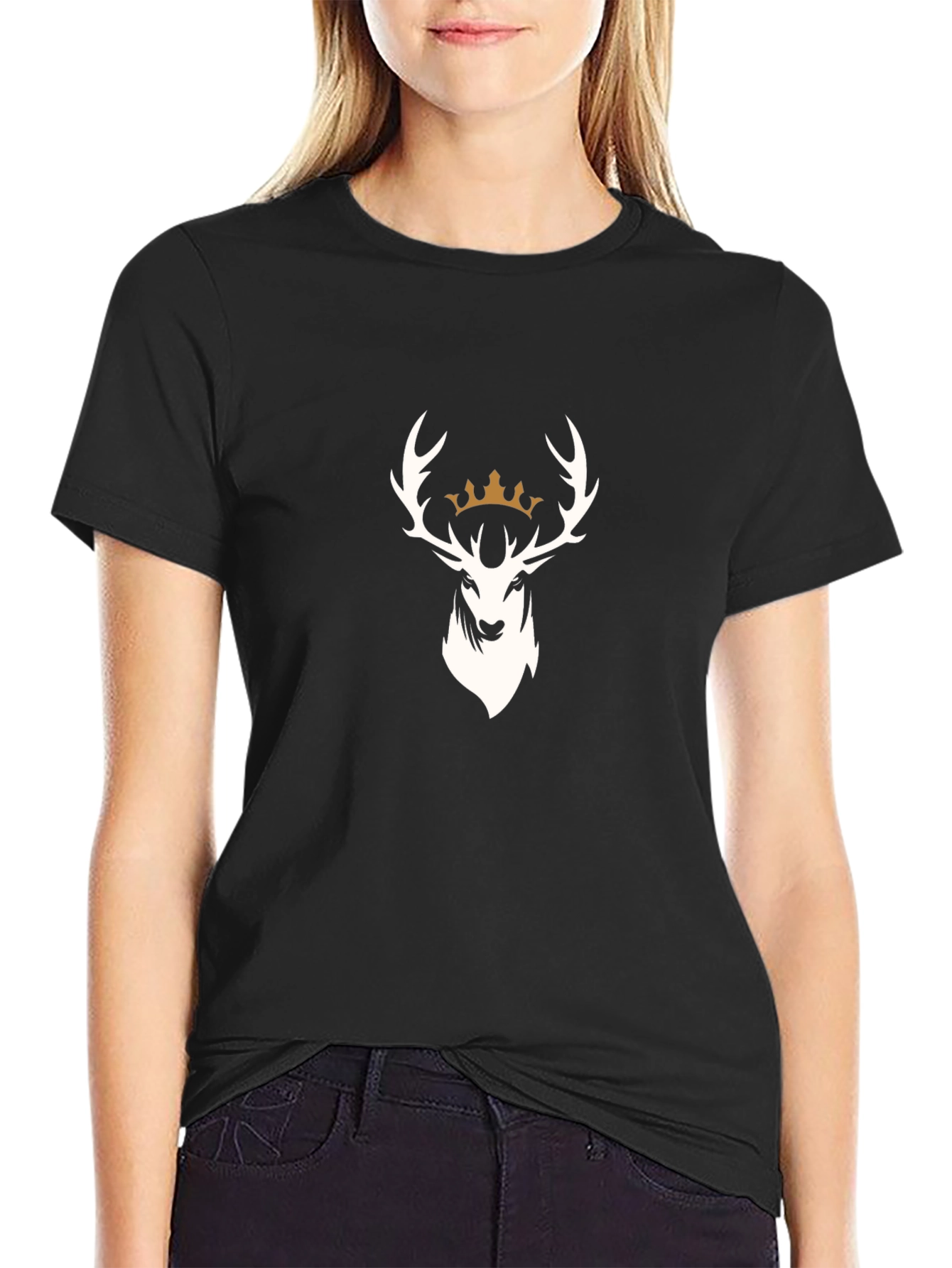 King Deer Graphic T-Shirt - Mens Black Tee