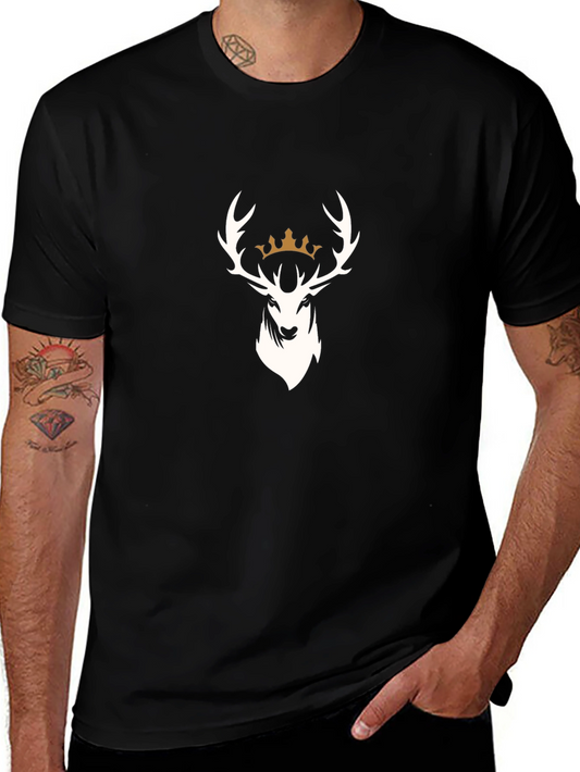 King Deer Graphic T-Shirt - Mens Black Tee