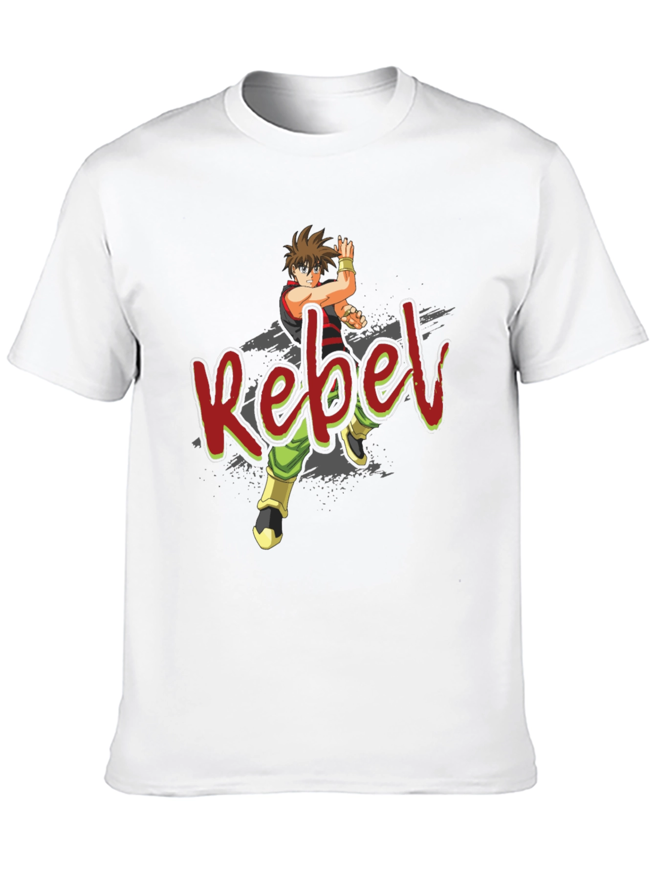 Rebel Anime Graphic Black T-Shirt