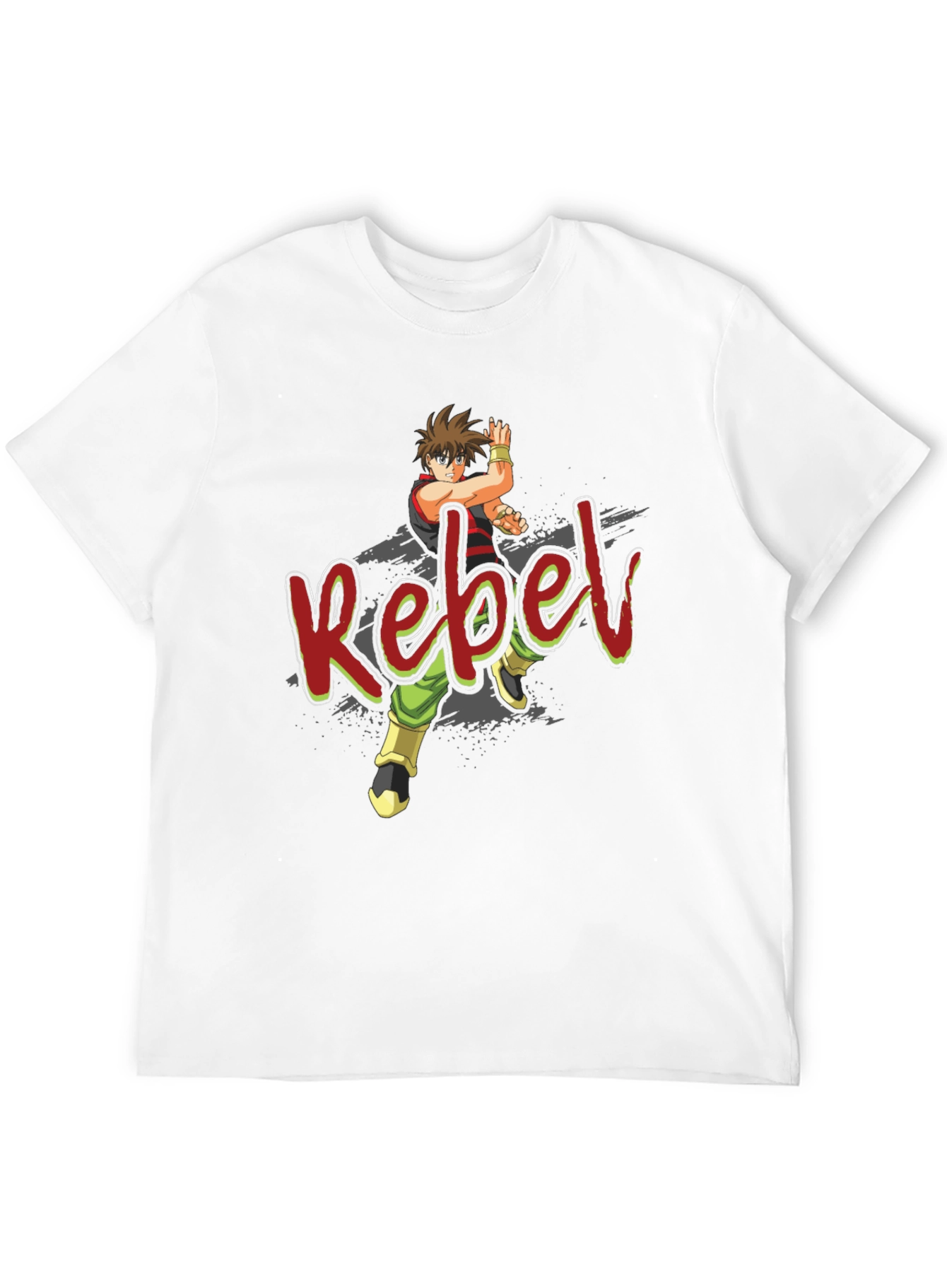 Rebel Anime Graphic Black T-Shirt