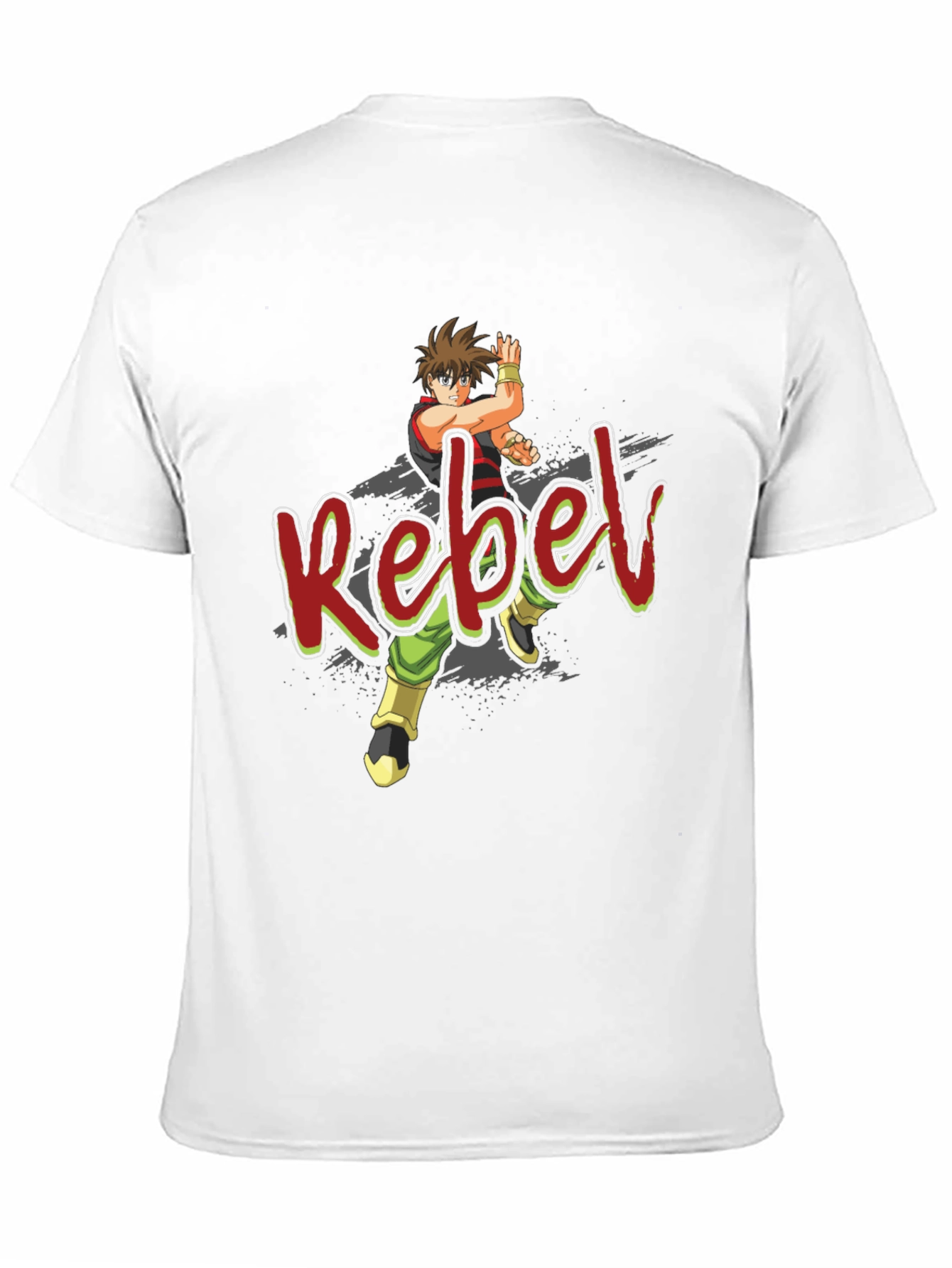 Rebel Anime Graphic Black T-Shirt