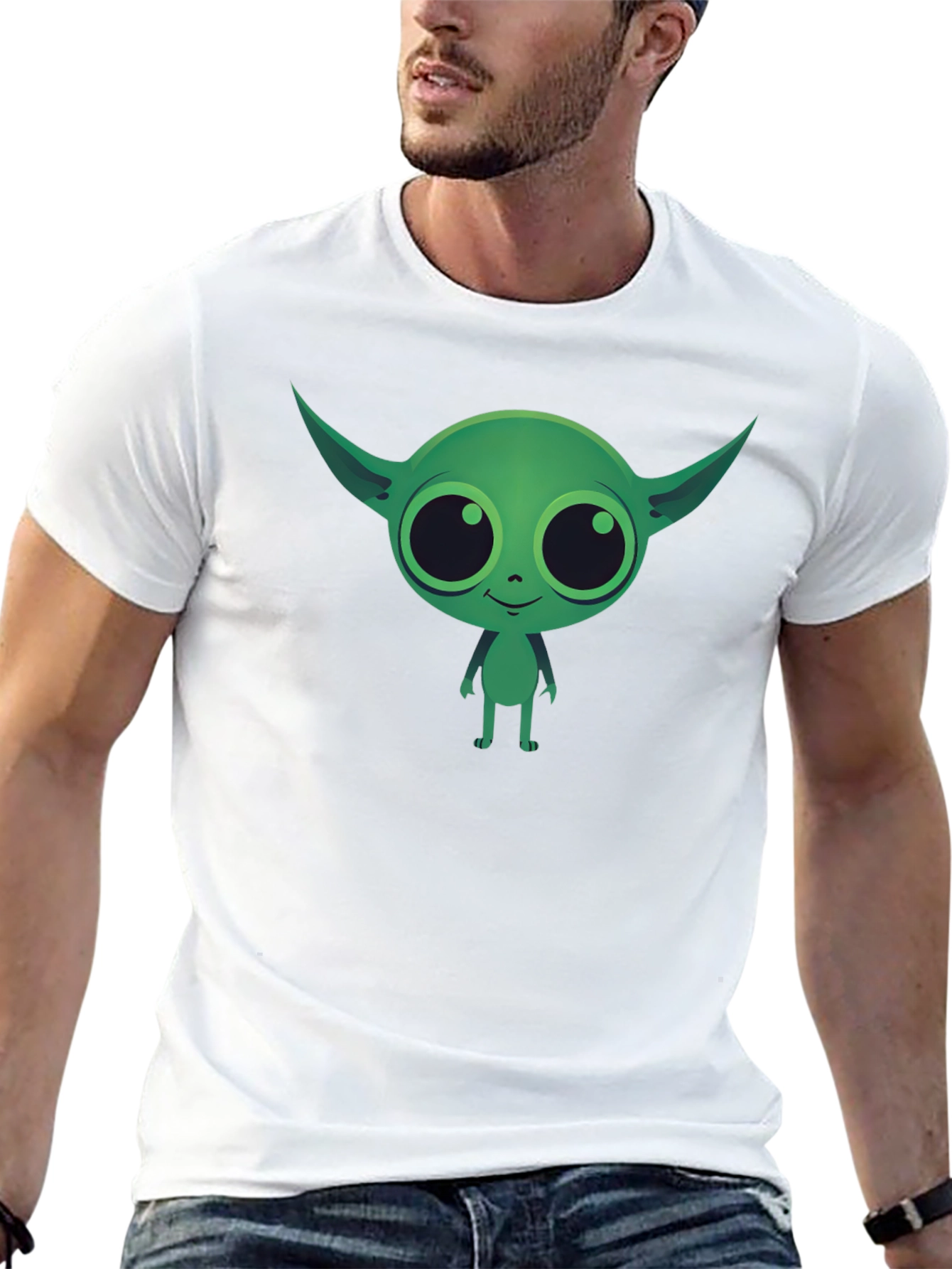 Cartoon Alien Graphic T-Shirt