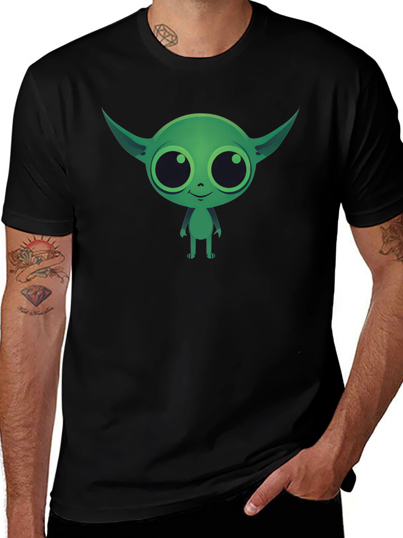 Cartoon Alien Graphic T-Shirt
