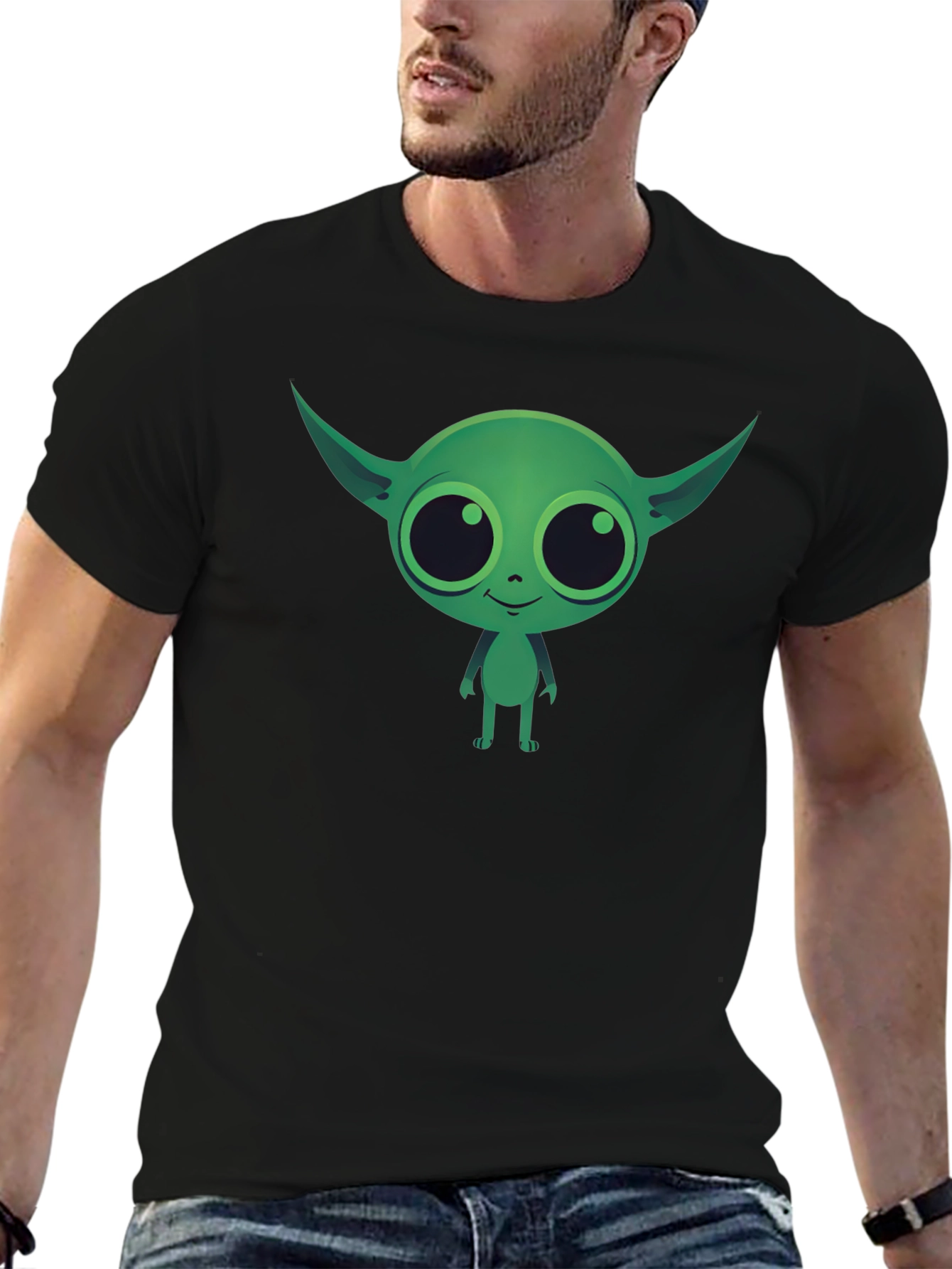 Cartoon Alien Graphic T-Shirt