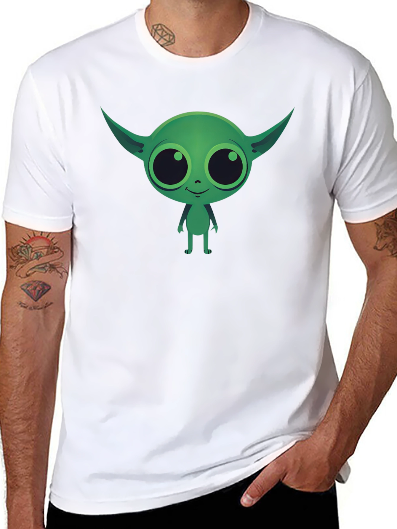 Cartoon Alien Graphic T-Shirt