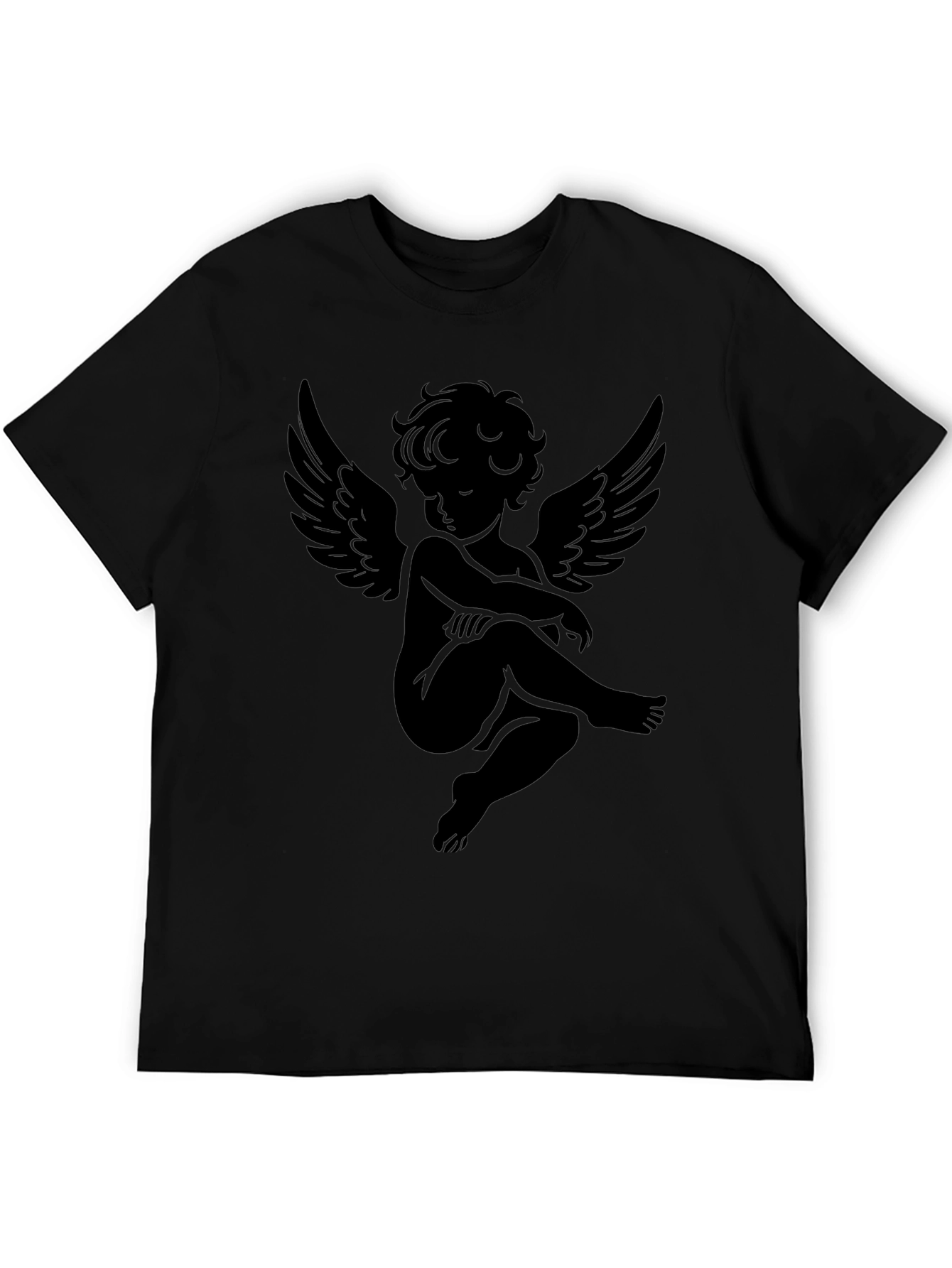 Angel Graphic Print Black T-Shirt