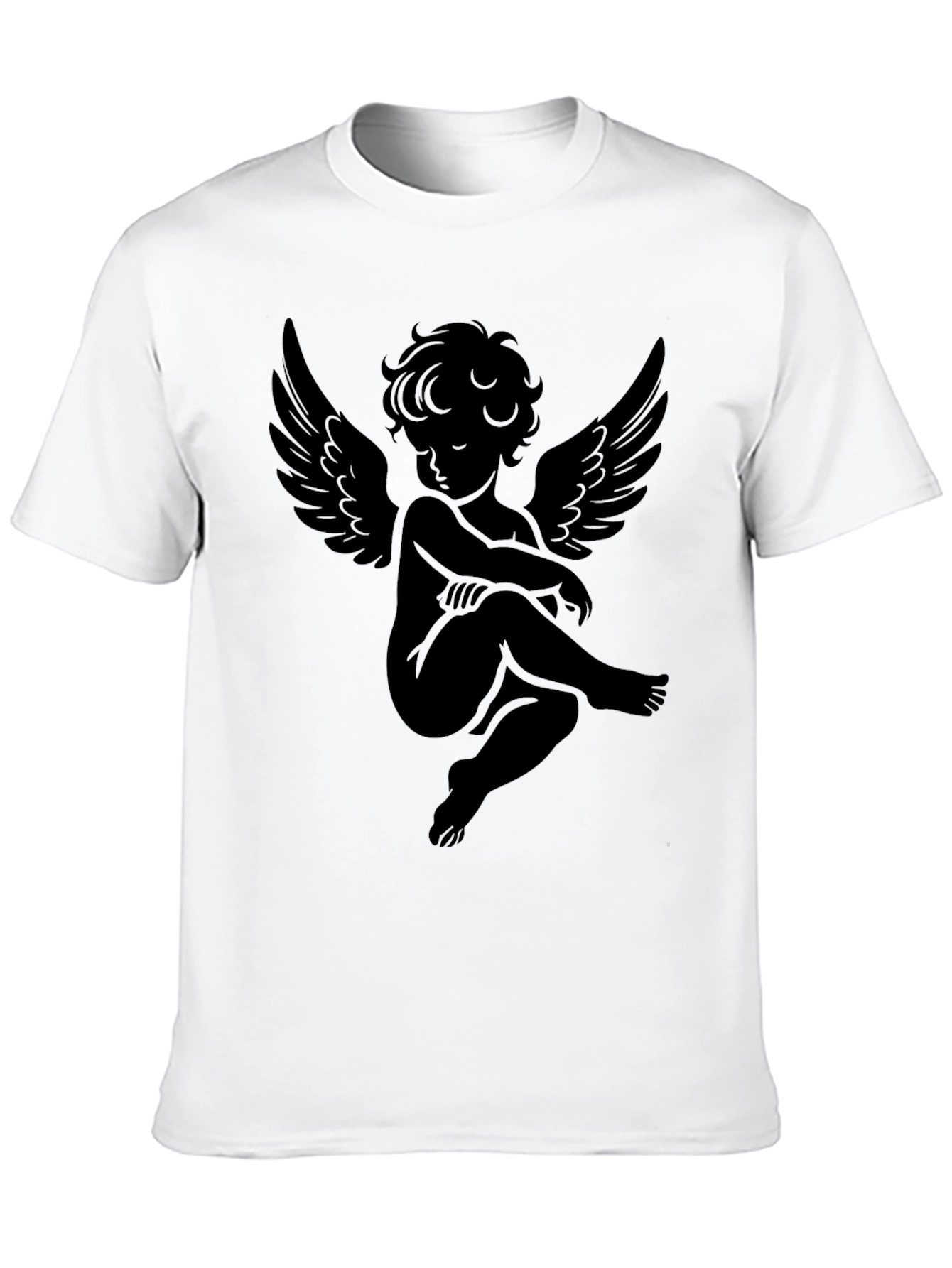 Angel Graphic Print Black T-Shirt