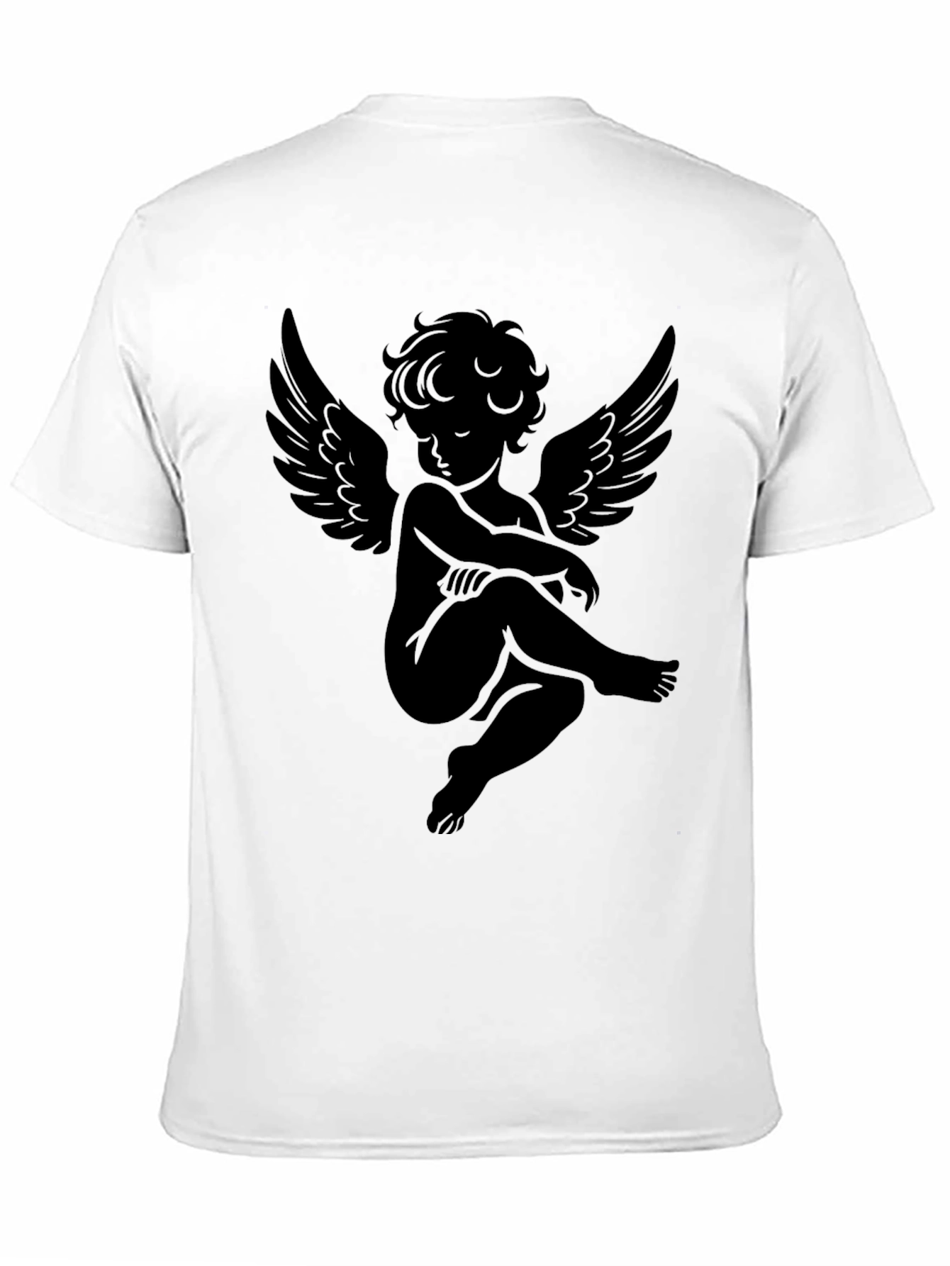 Angel Graphic Print Black T-Shirt