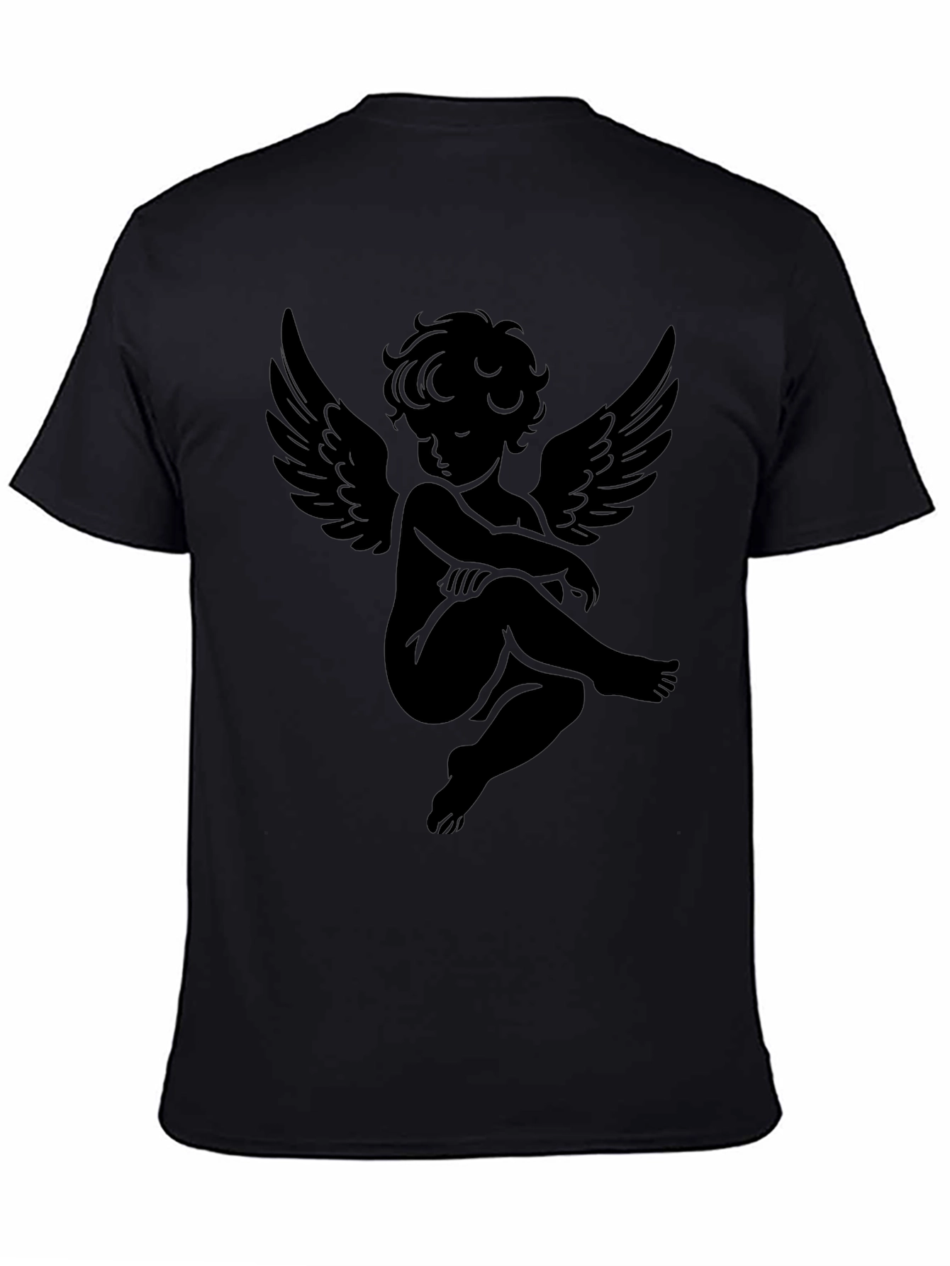 Angel Graphic Print Black T-Shirt