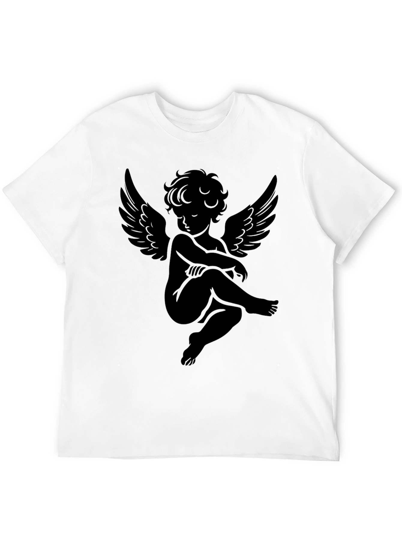 Angel Graphic Print Black T-Shirt