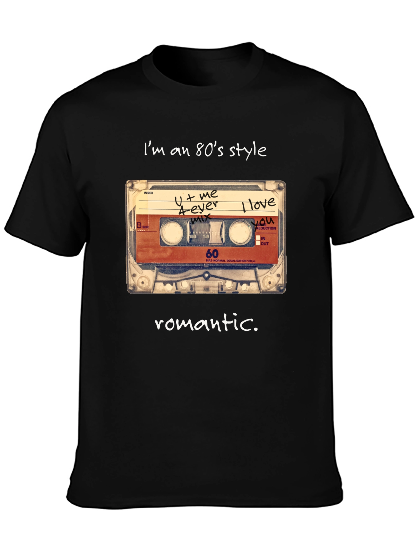 Romantic 80s Style Cassette Tape T-Shirt