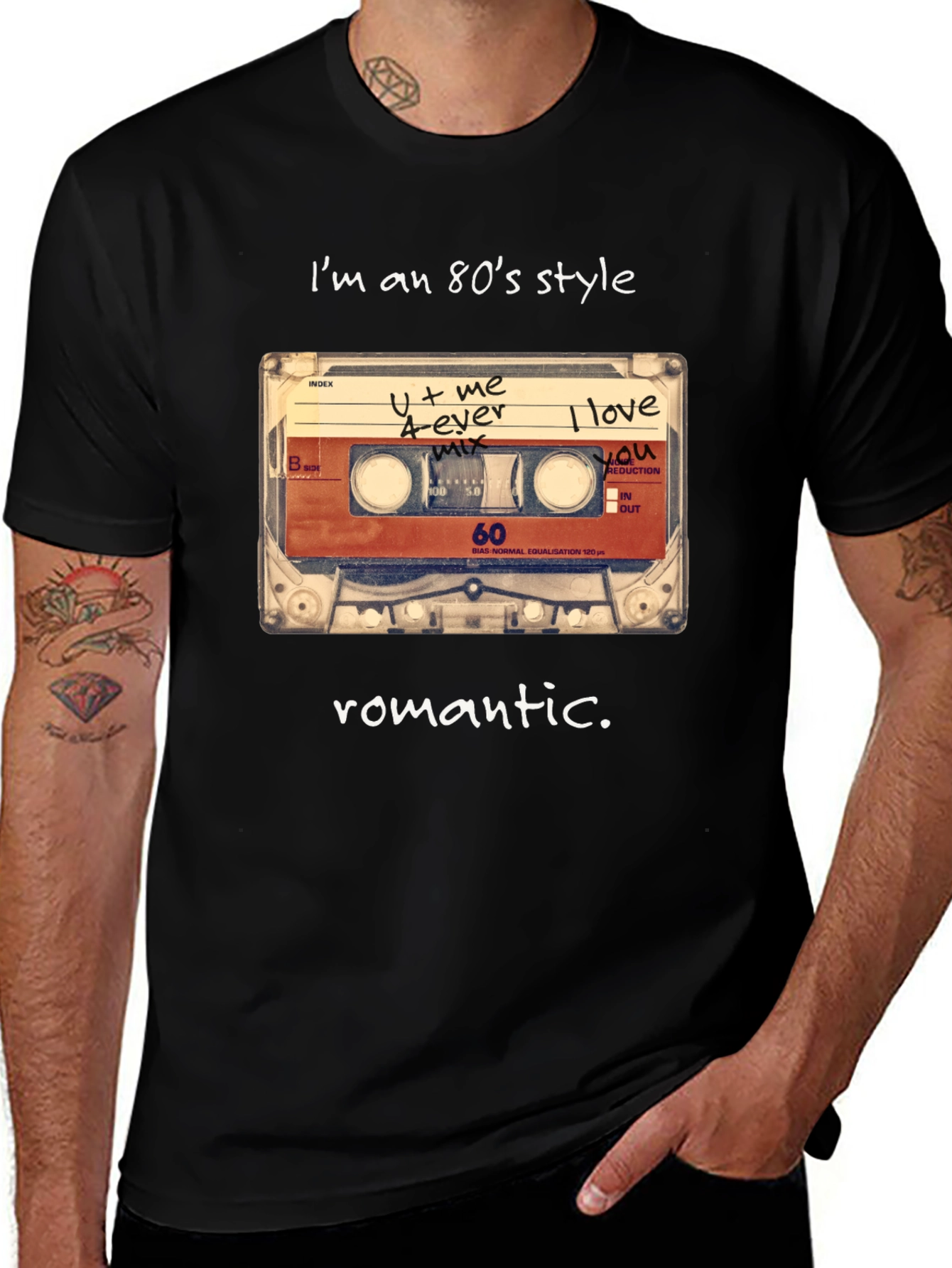 Romantic 80s Style Cassette Tape T-Shirt