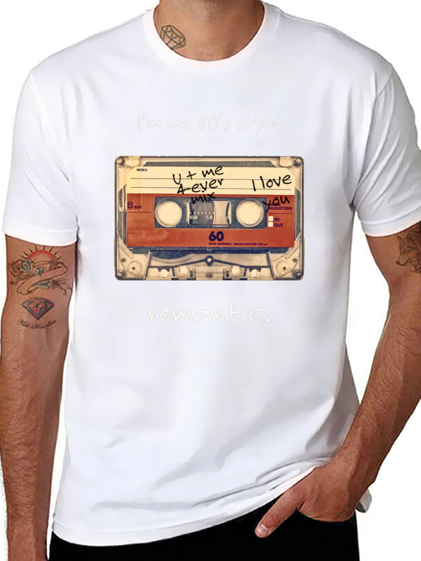 Romantic 80s Style Cassette Tape T-Shirt