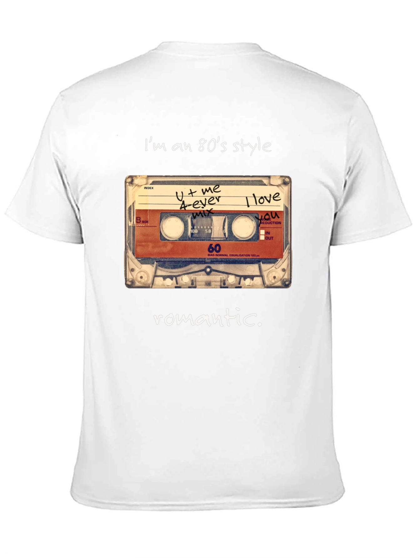 Romantic 80s Style Cassette Tape T-Shirt