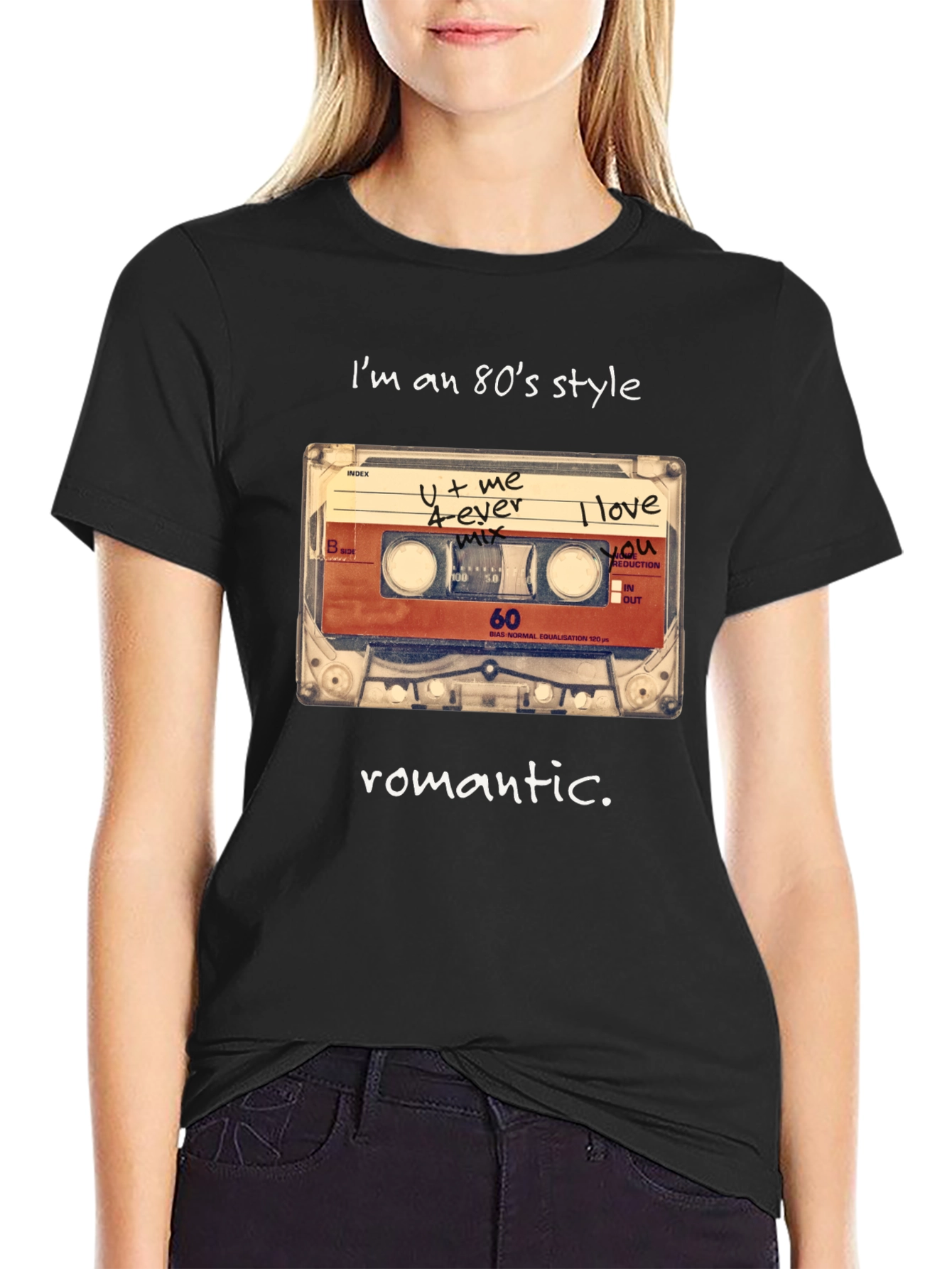 Romantic 80s Style Cassette Tape T-Shirt