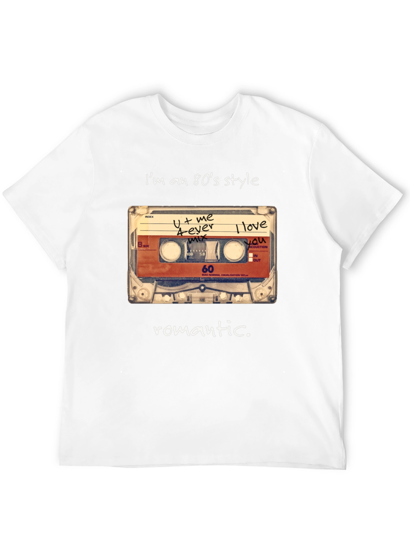 Romantic 80s Style Cassette Tape T-Shirt