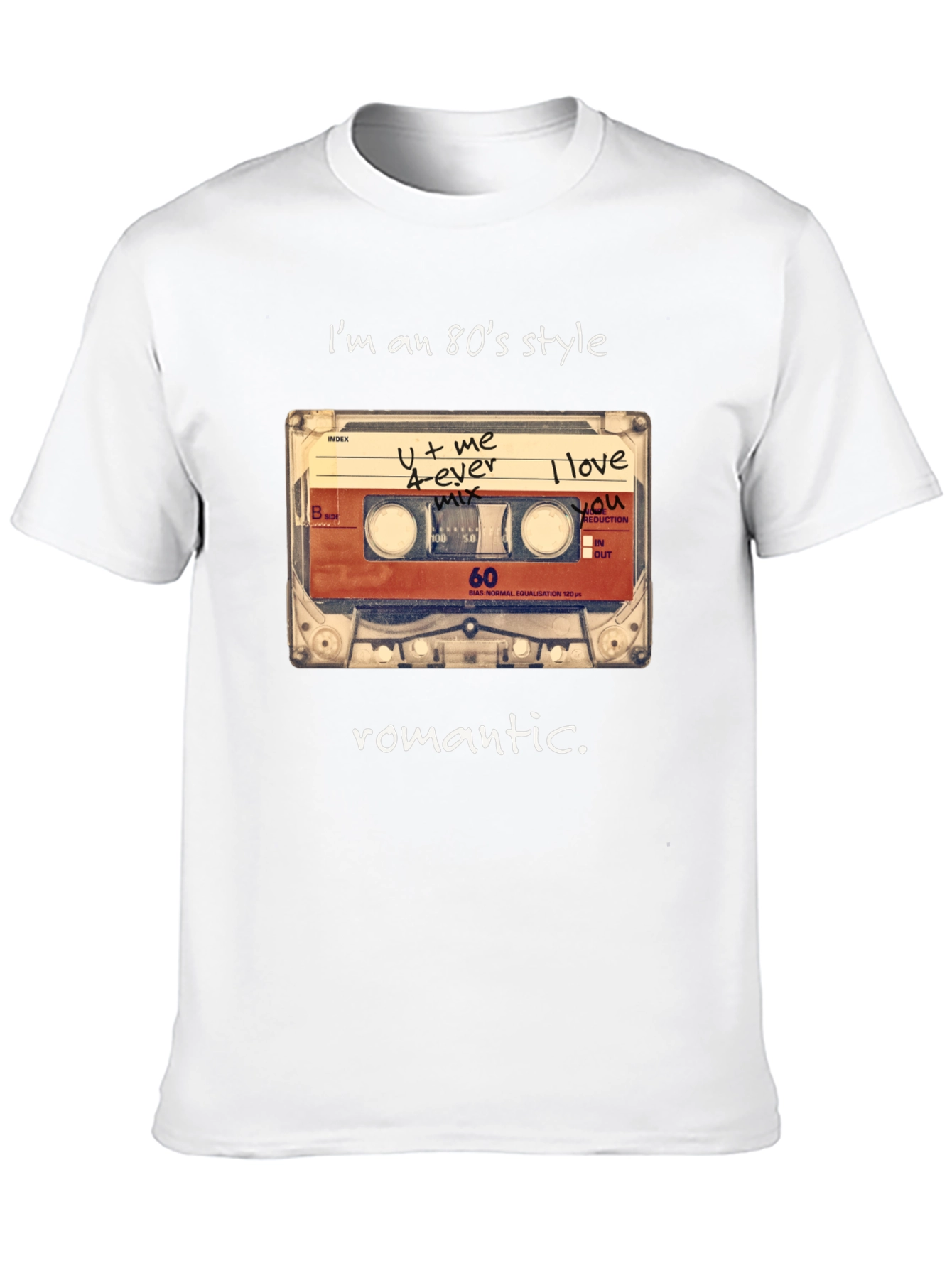Romantic 80s Style Cassette Tape T-Shirt