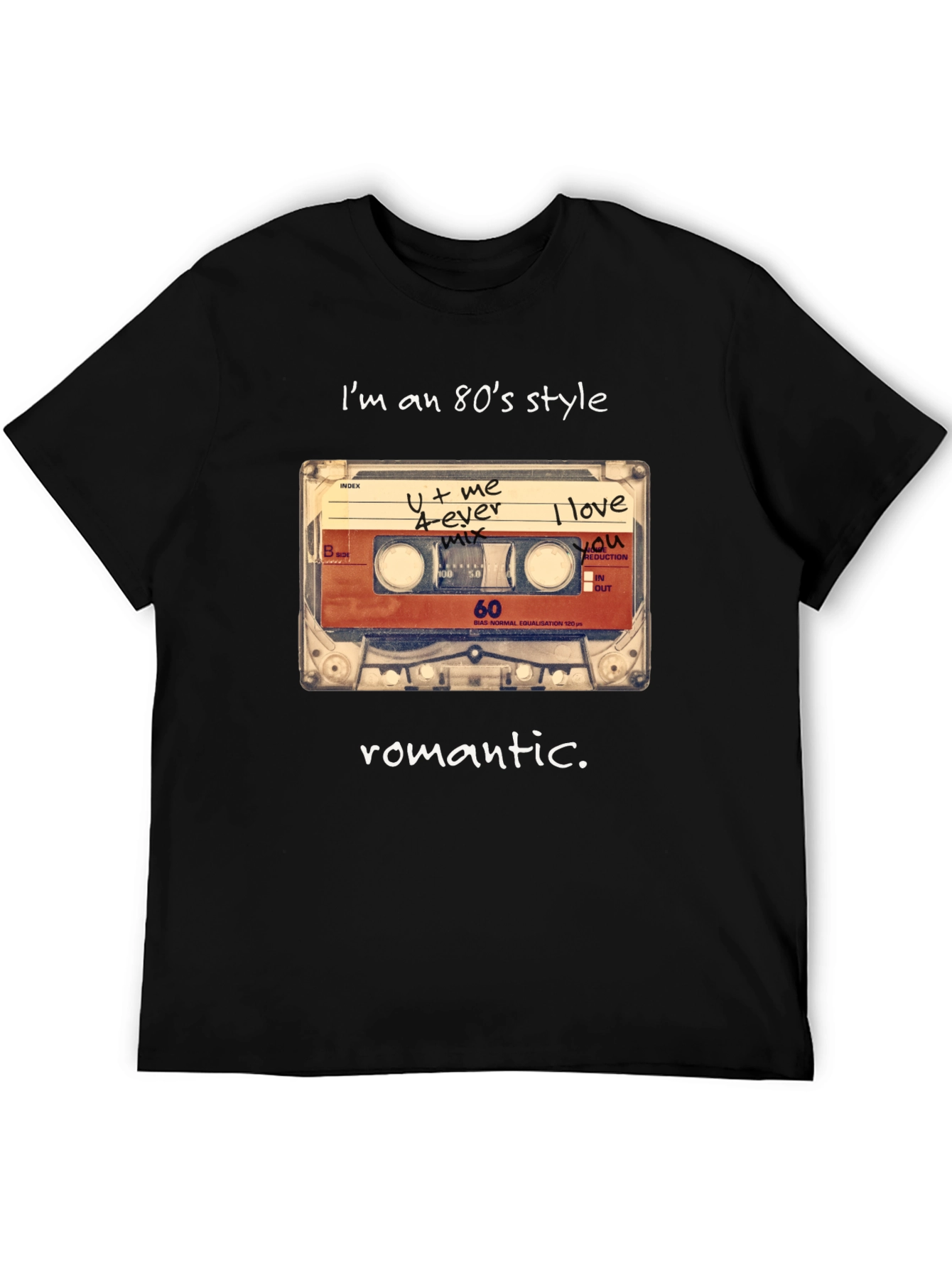 Romantic 80s Style Cassette Tape T-Shirt
