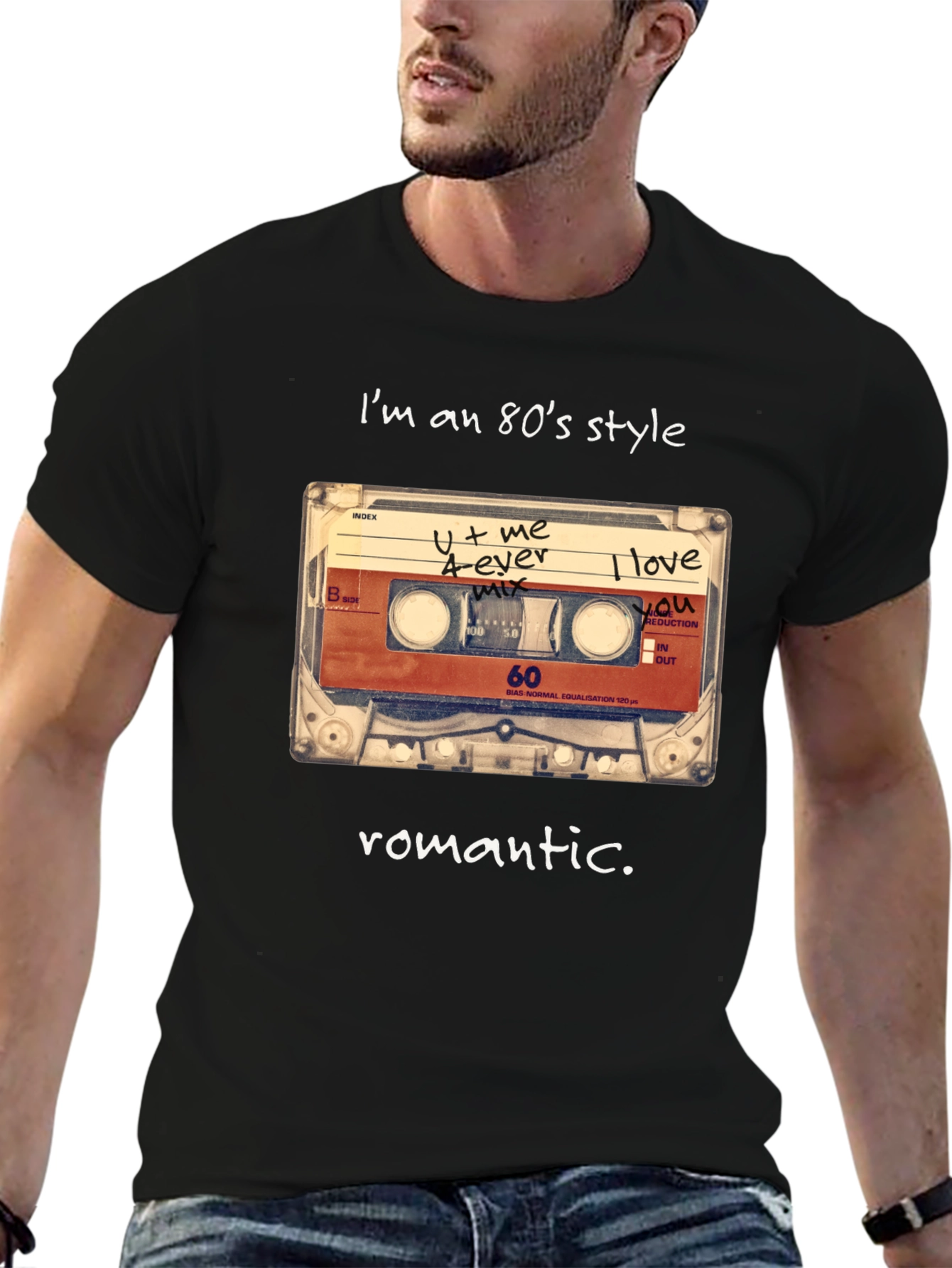 Romantic 80s Style Cassette Tape T-Shirt