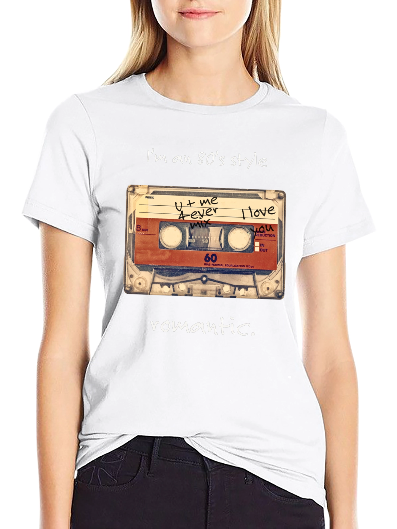 Romantic 80s Style Cassette Tape T-Shirt