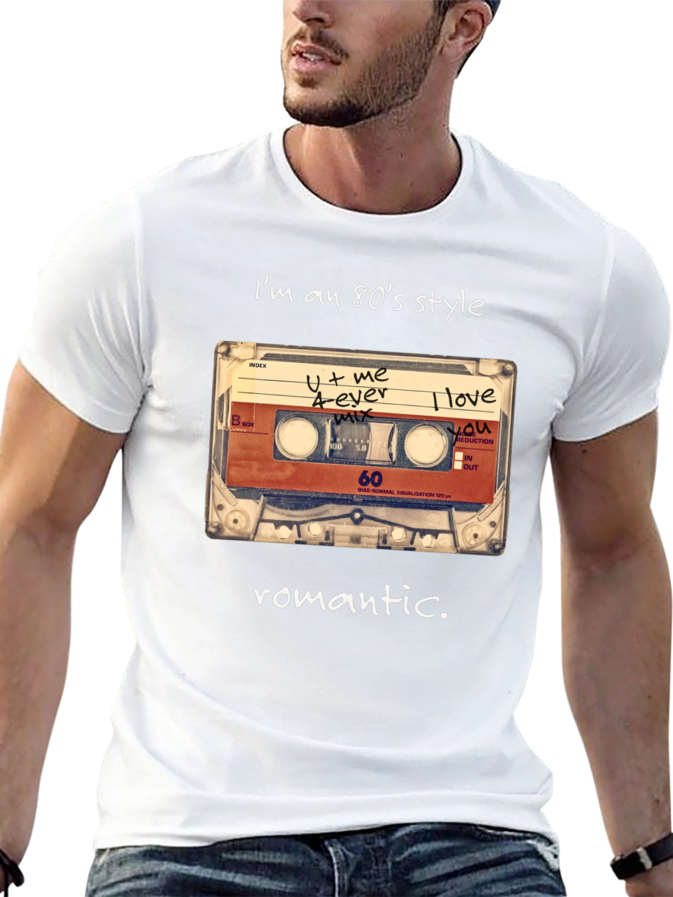 Romantic 80s Style Cassette Tape T-Shirt