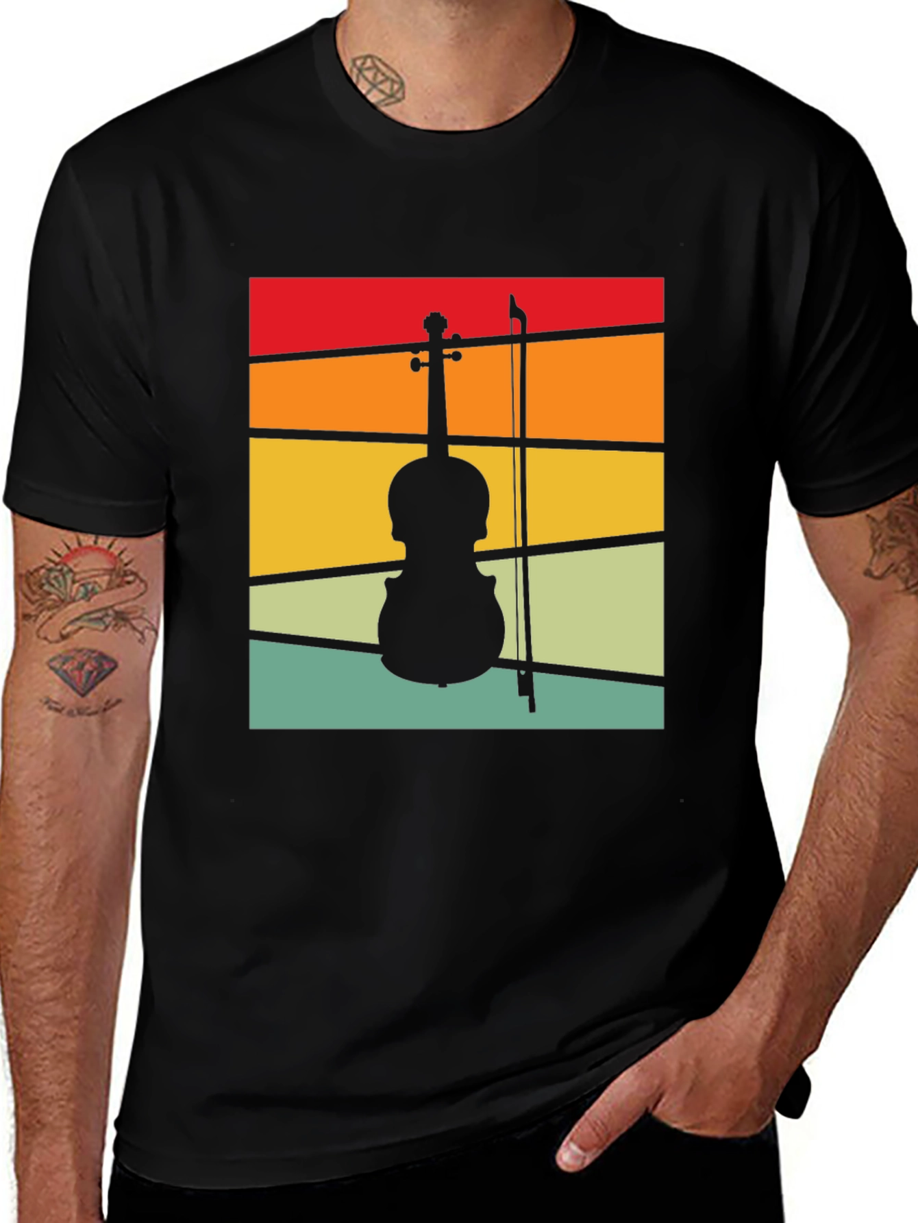 Retro Violin Musician T-Shirt