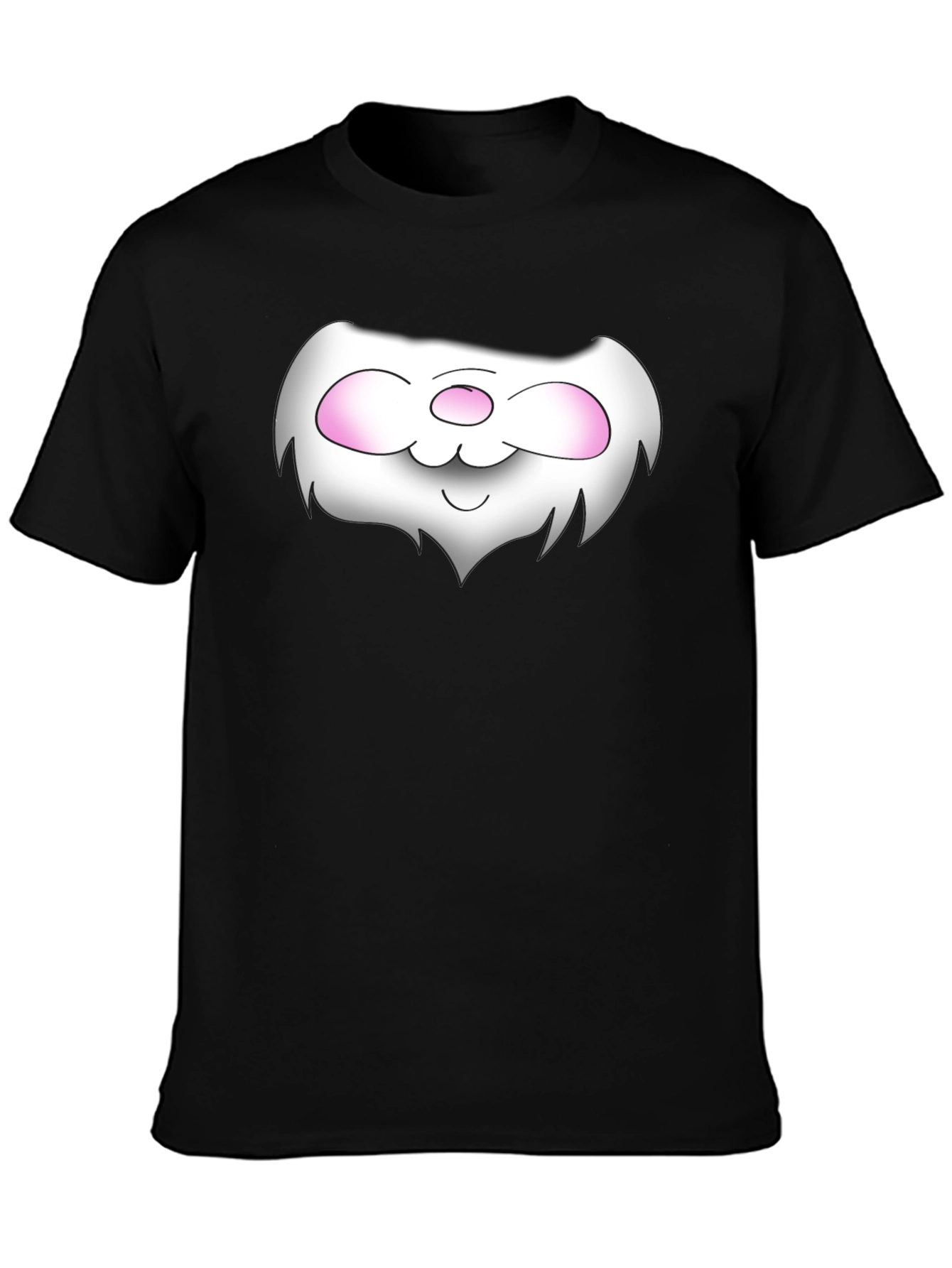 Cute Cartoon Face Black T-Shirt