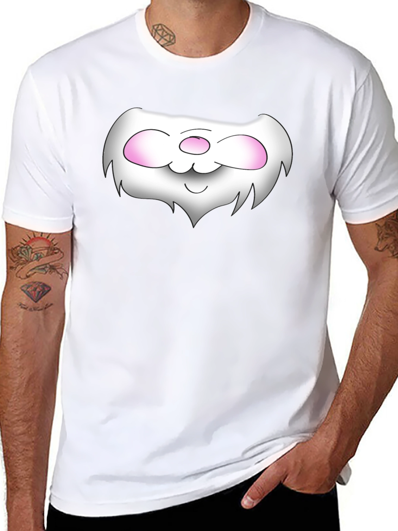 Cute Cartoon Face Black T-Shirt