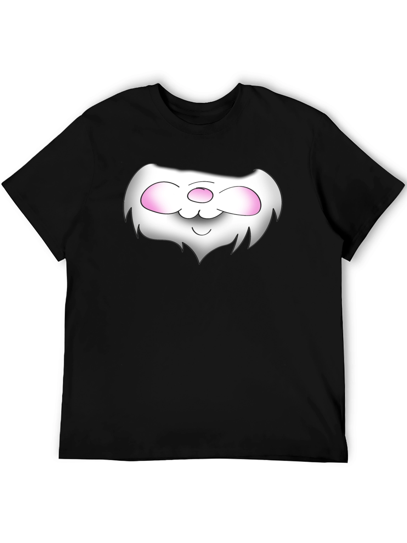 Cute Cartoon Face Black T-Shirt
