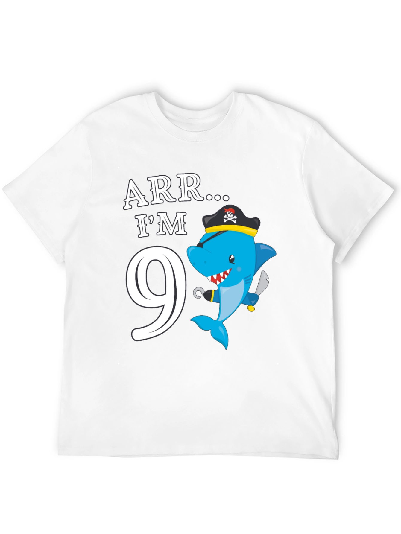 ARR Im 9! Pirate Shark Birthday Shirt
