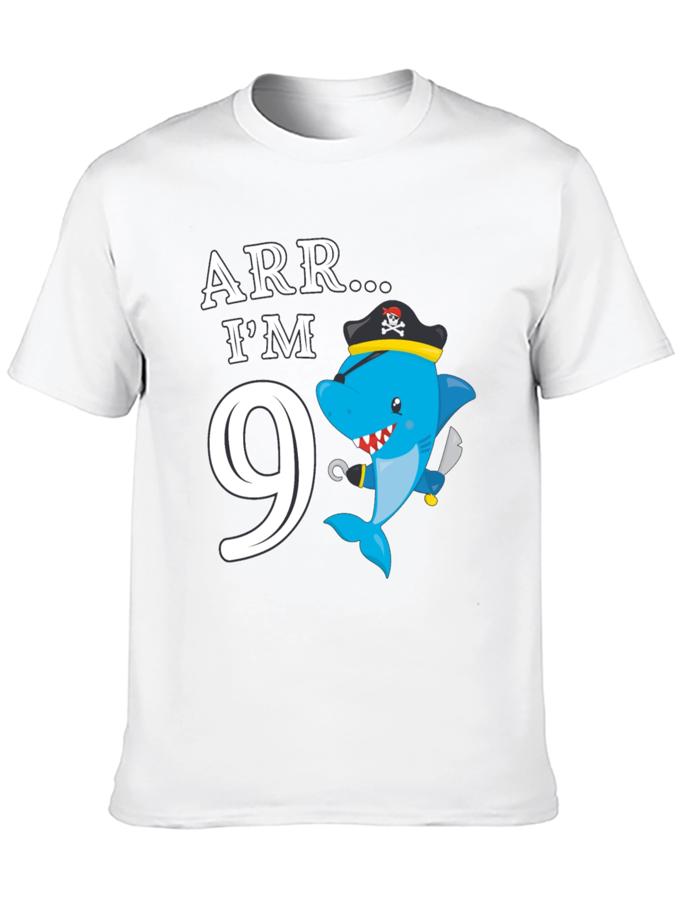 ARR Im 9! Pirate Shark Birthday Shirt