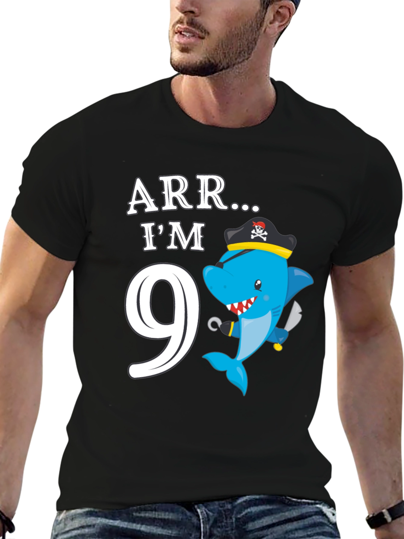 ARR Im 9! Pirate Shark Birthday Shirt