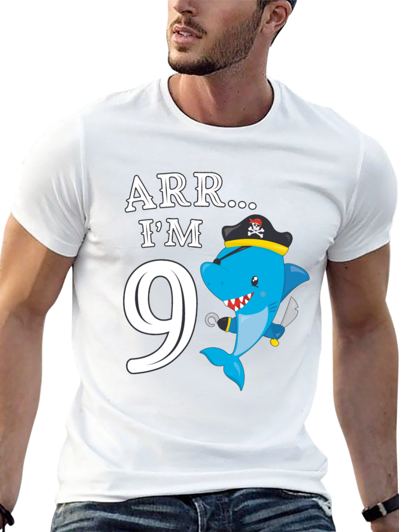 ARR Im 9! Pirate Shark Birthday Shirt