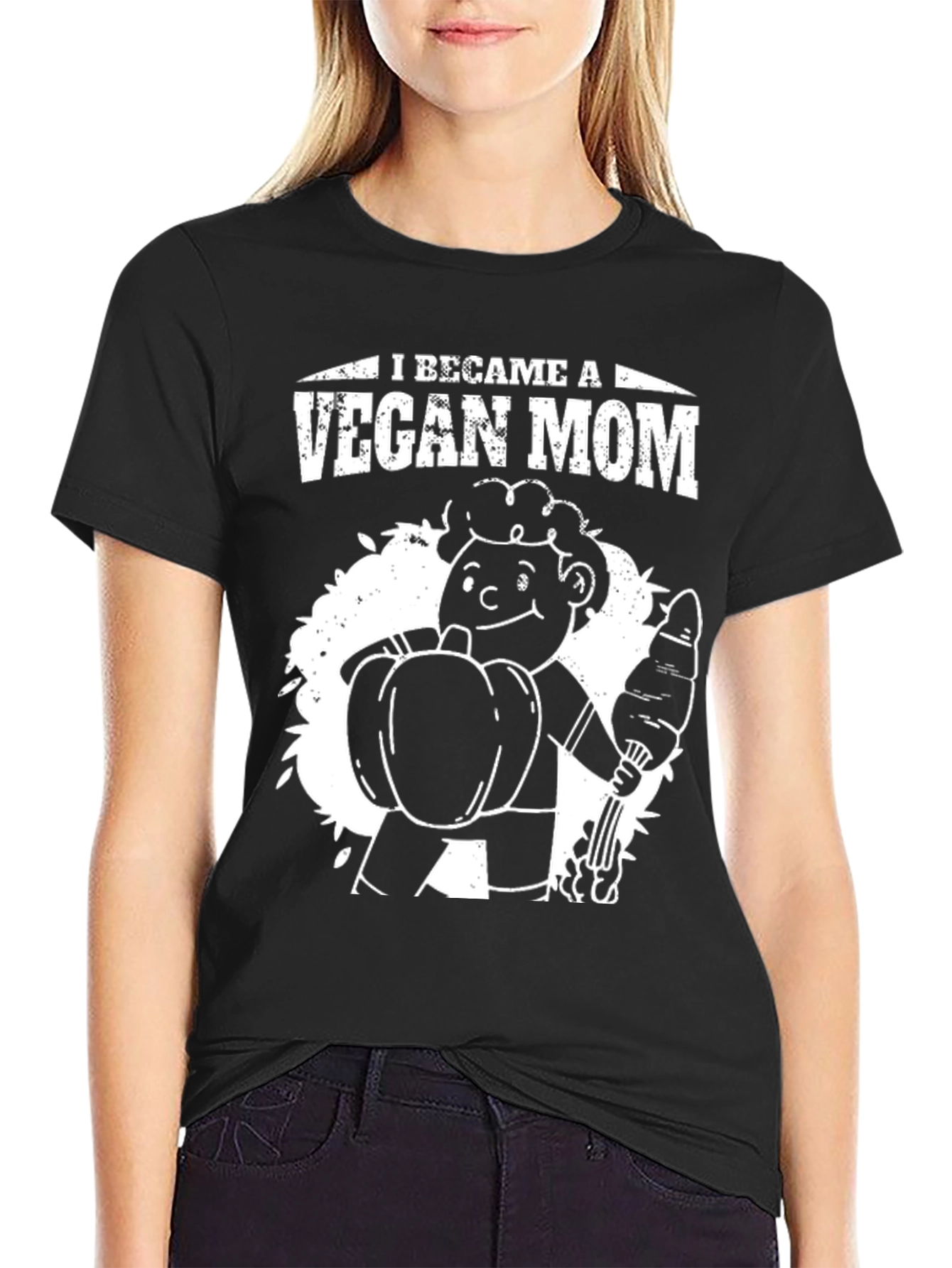Vegan Mom T-Shirt - Unisex Black Graphic Tee
