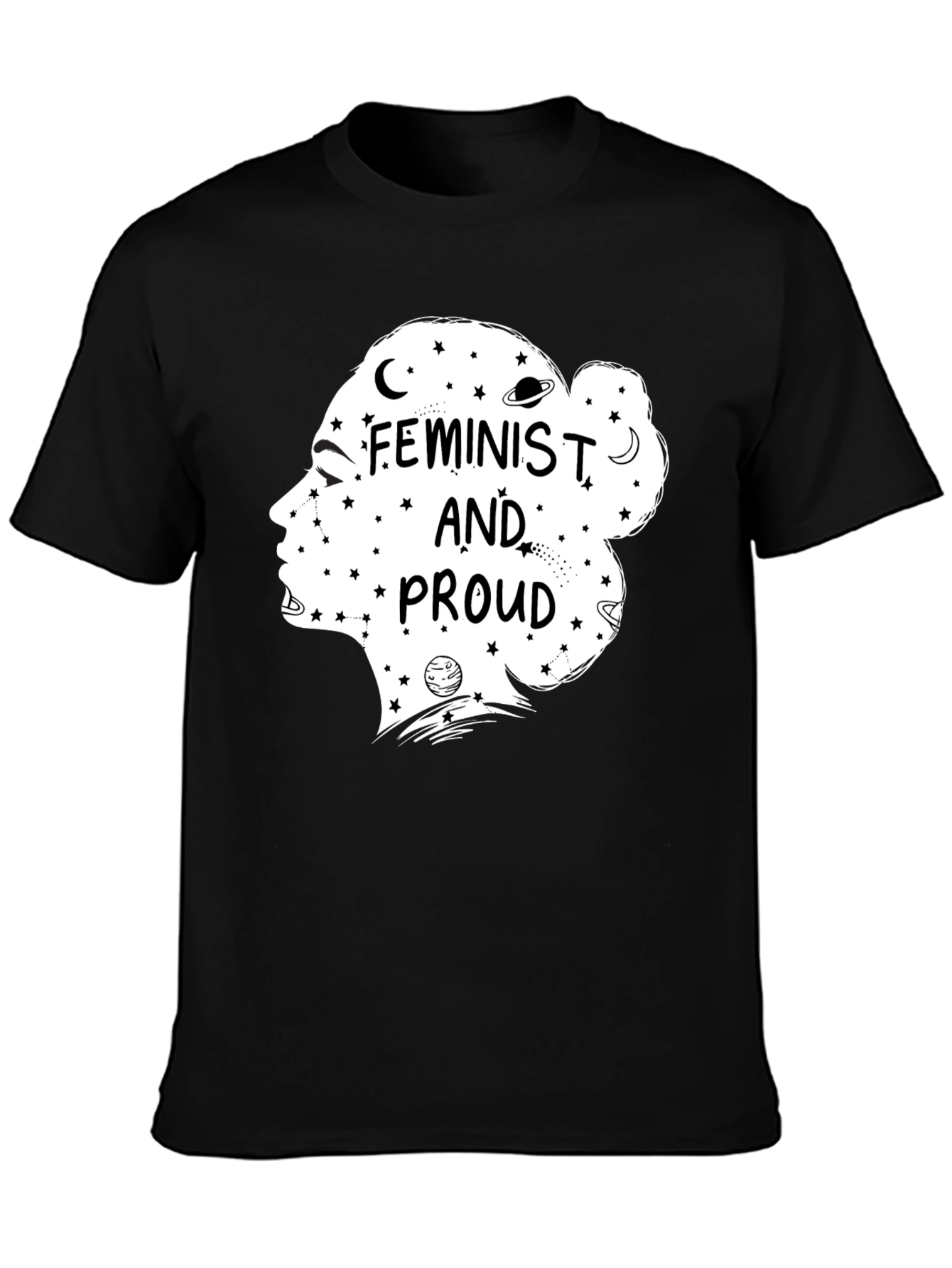 Feminist and Proud Graphic Tee - Black Cotton