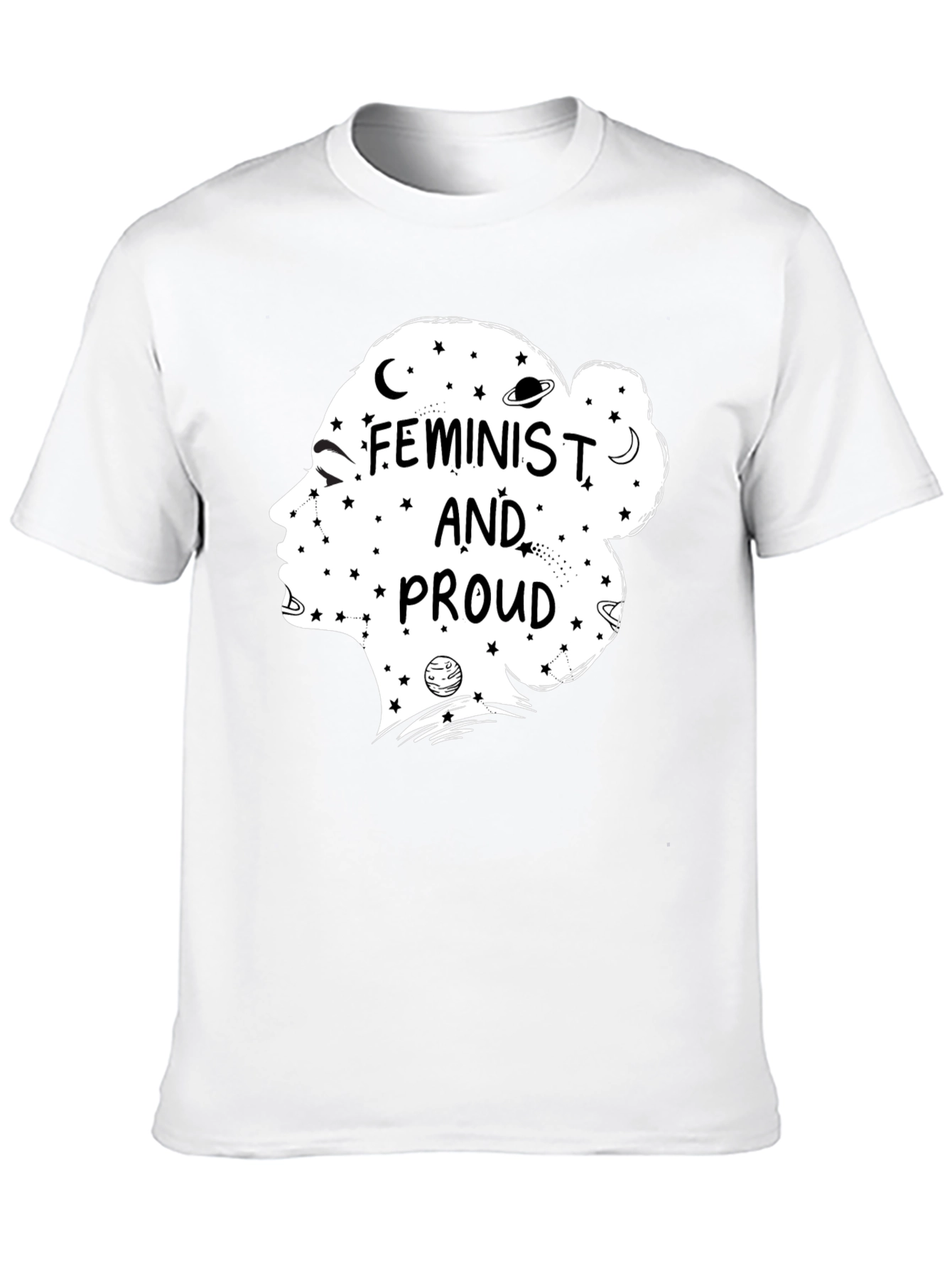Feminist and Proud Graphic Tee - Black Cotton
