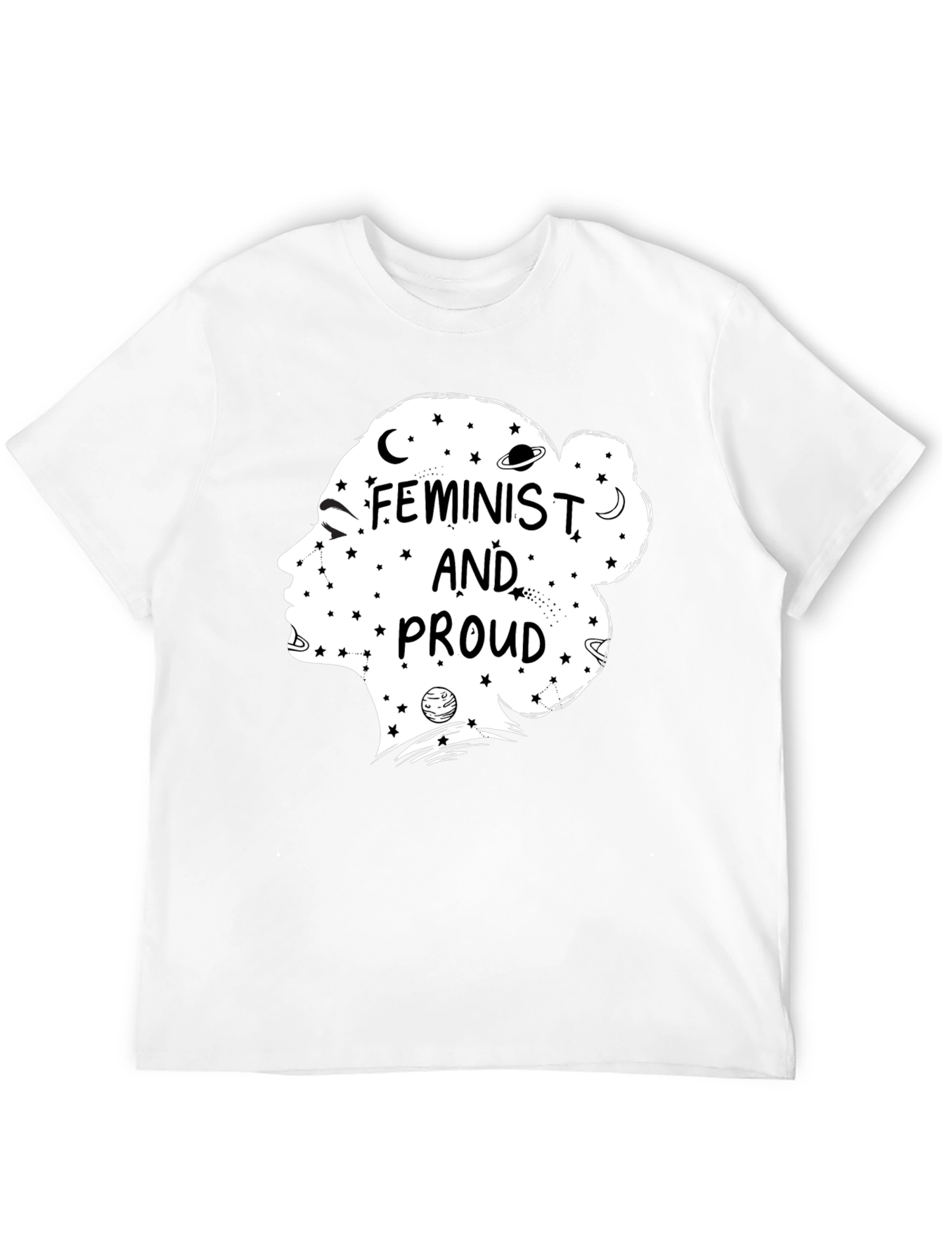 Feminist and Proud Graphic Tee - Black Cotton