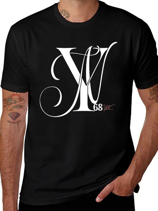 Stylish Black T-Shirt with White Letter Graphic