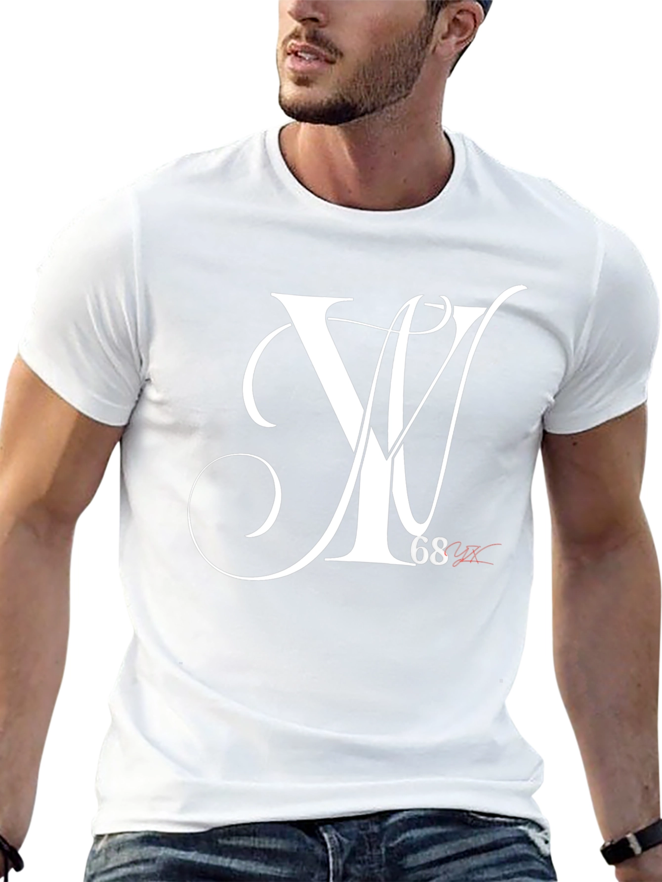 Stylish Black T-Shirt with White Letter Graphic